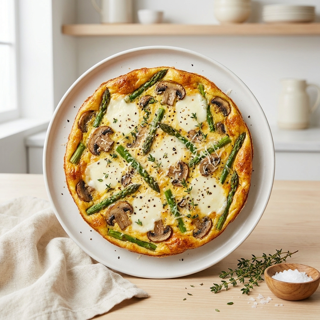Frittata with Asparagus and Mushrooms
