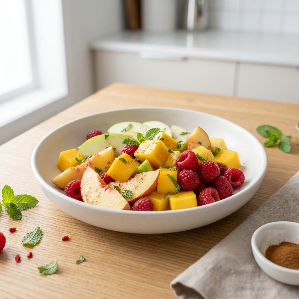 Fruit Salad with Lemon-Cinnamon Syrup
