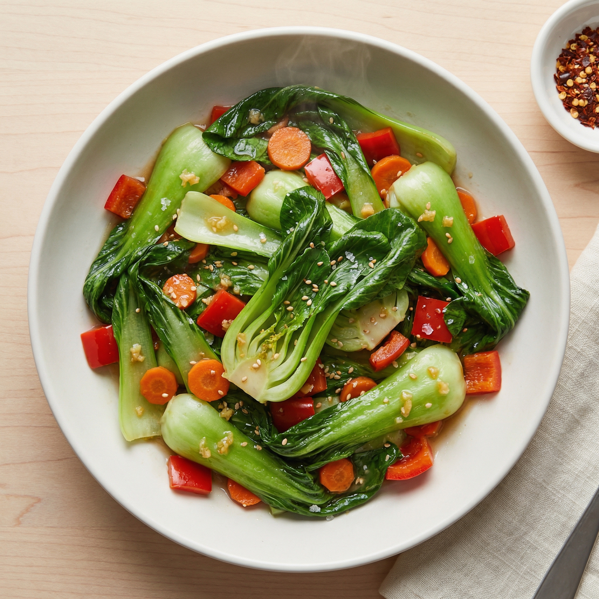 Garlicky Bok Choy Stir-Fry with Mixed Vegetables