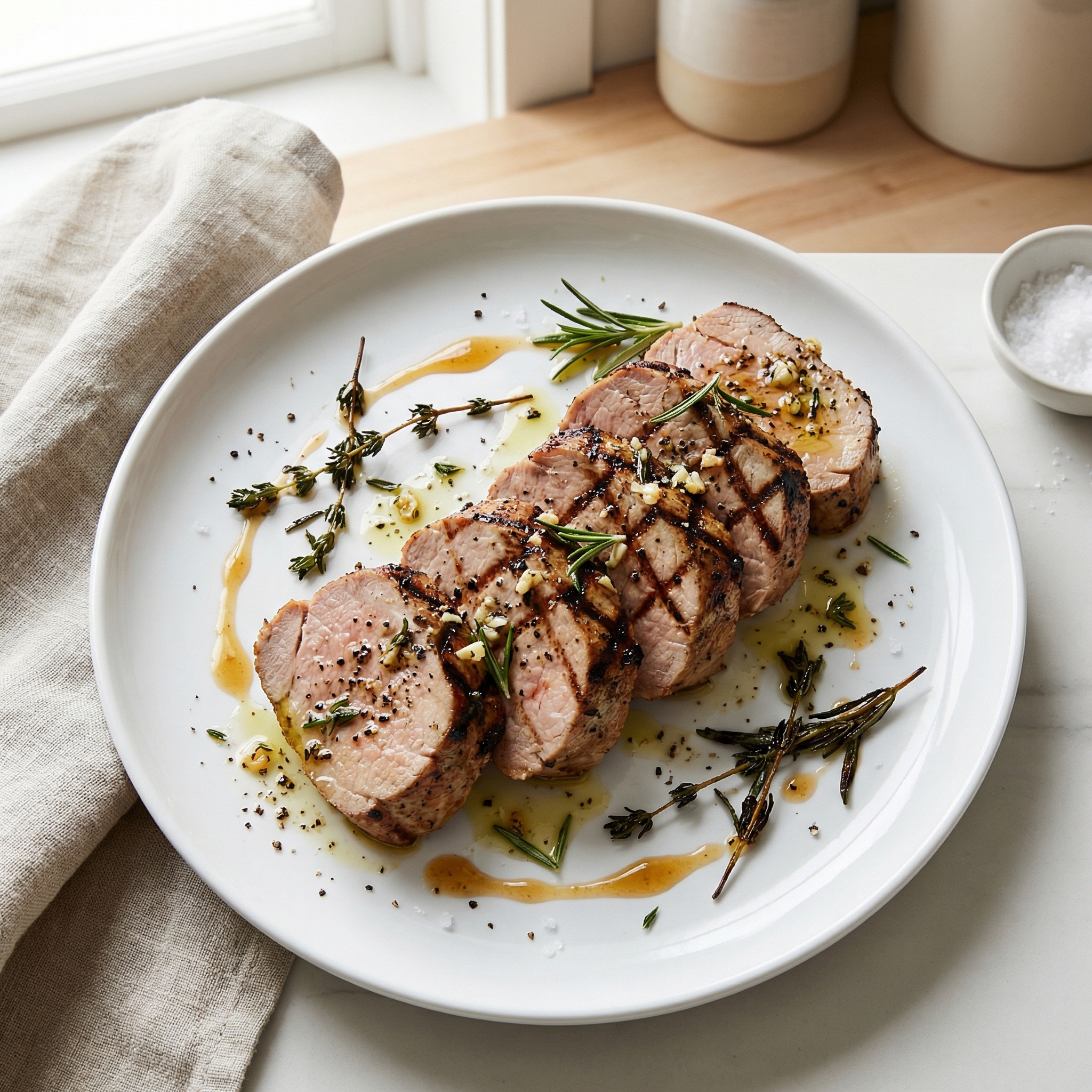 Garlic Herb Grilled Pork Tenderloin