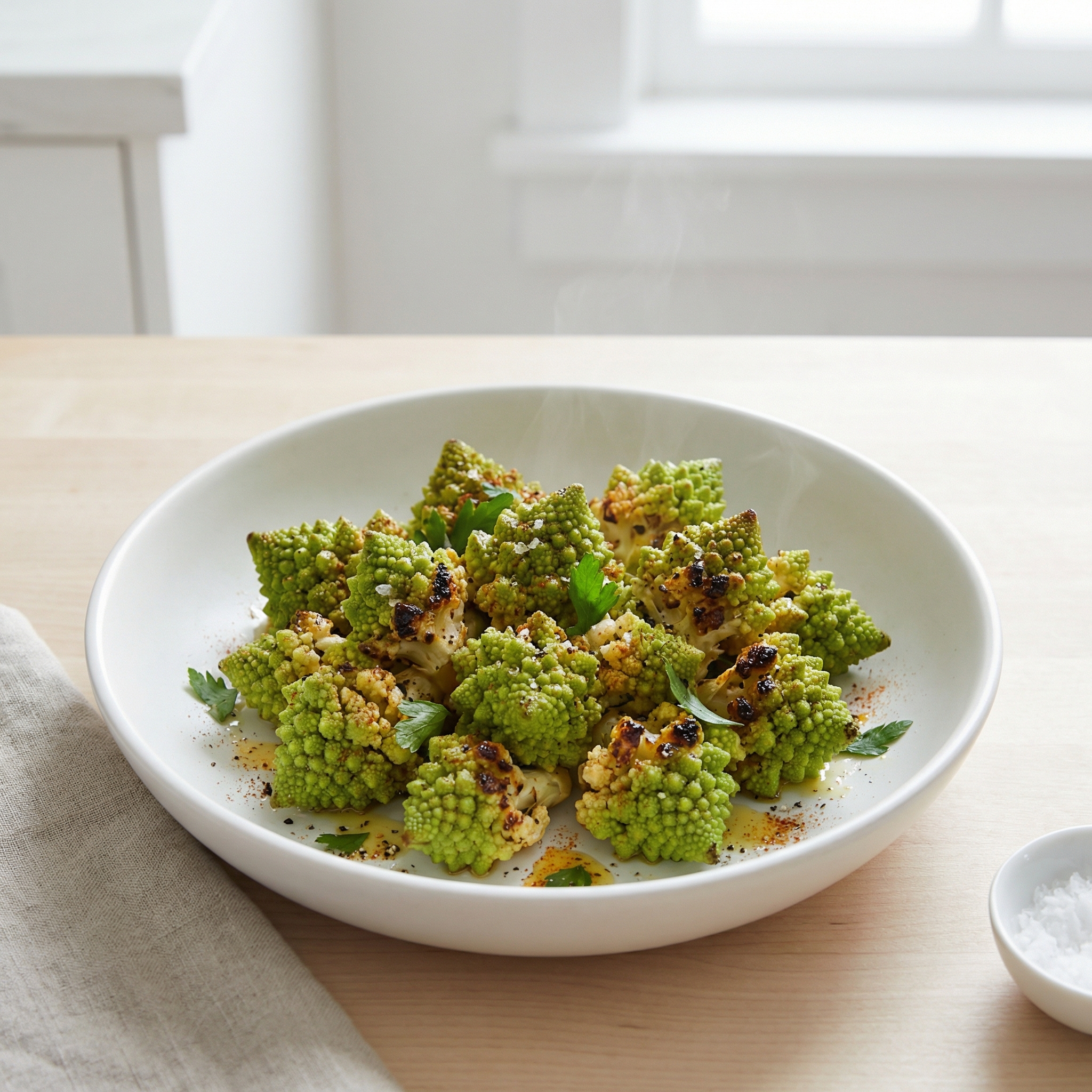 Oven-Roasted Romanesco Florets