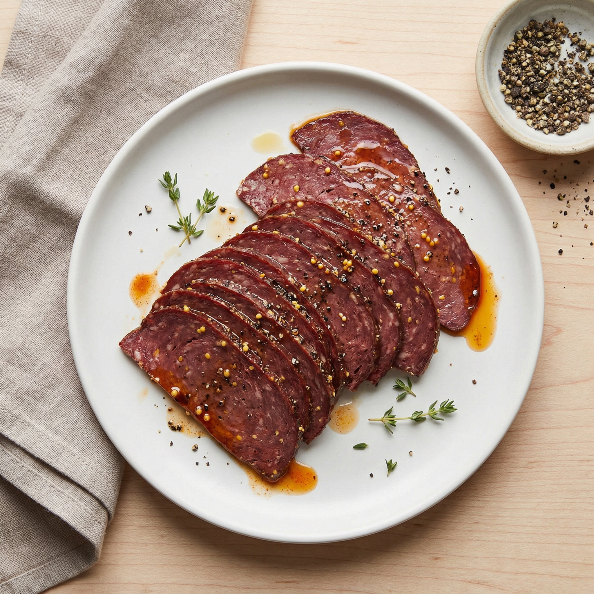 Gramps’ Cured Venison Summer Sausage Logs
