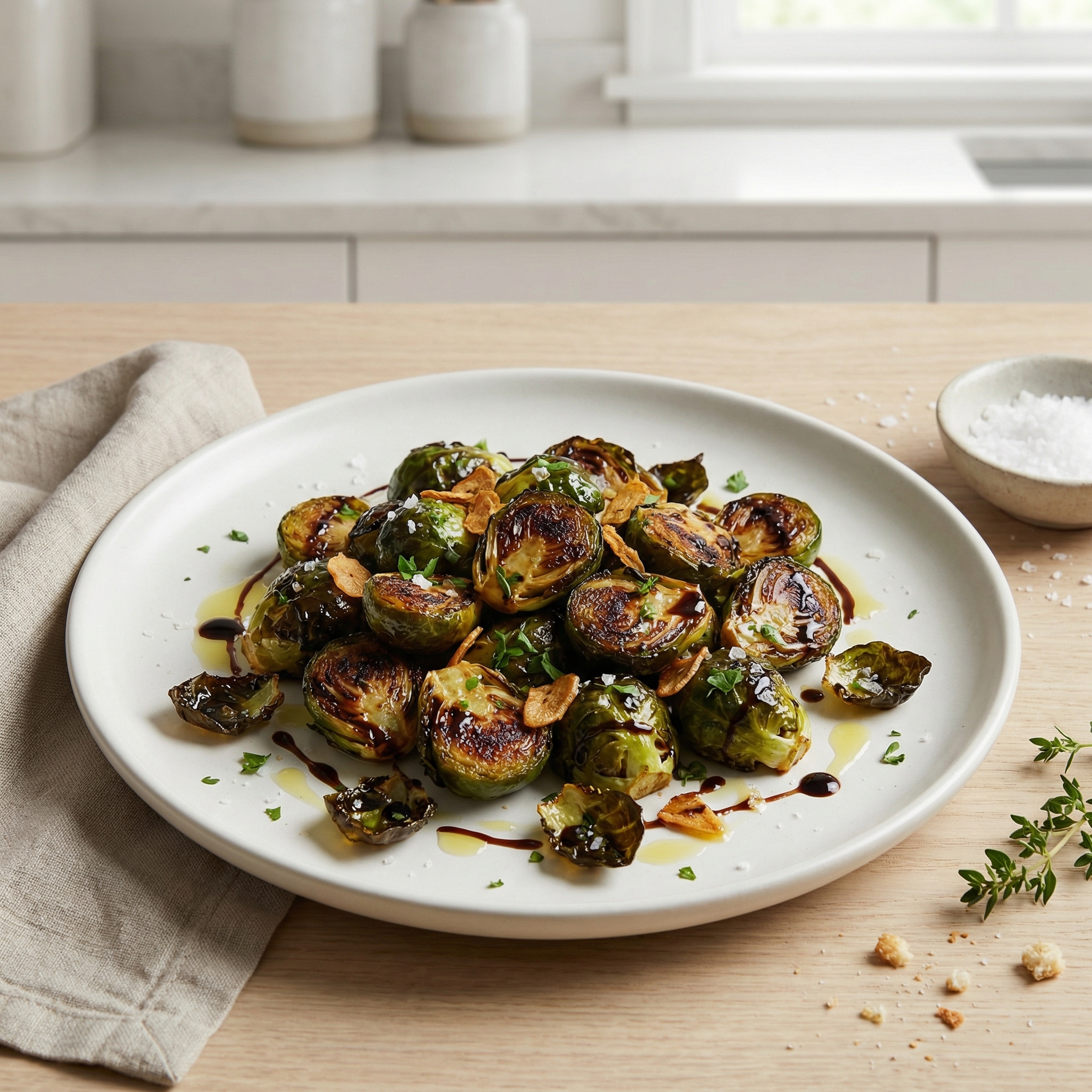 Oven-Roasted Brussels Sprouts with Garlic