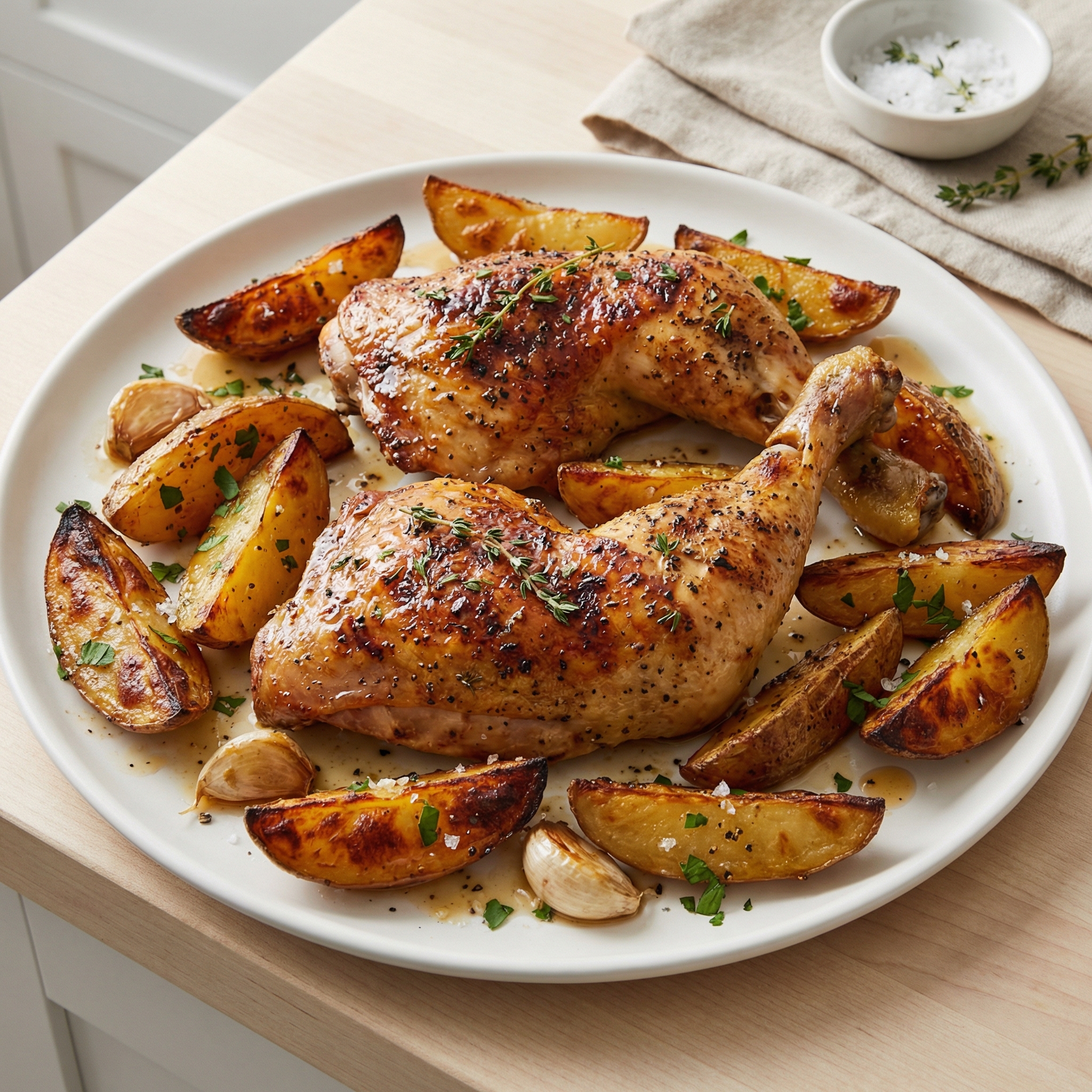Garlic Roasted Chicken and Potatoes