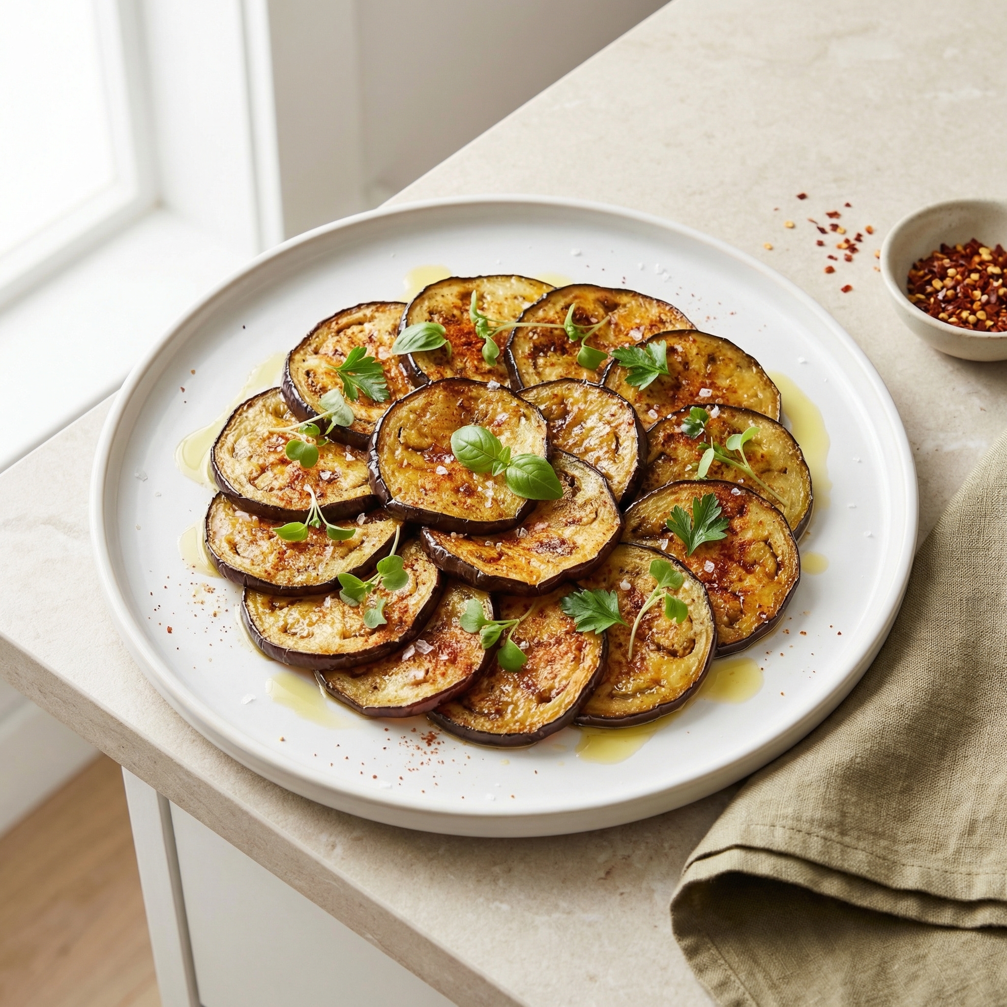Sheet Pan Garlic-Roasted Eggplant (Vegan)