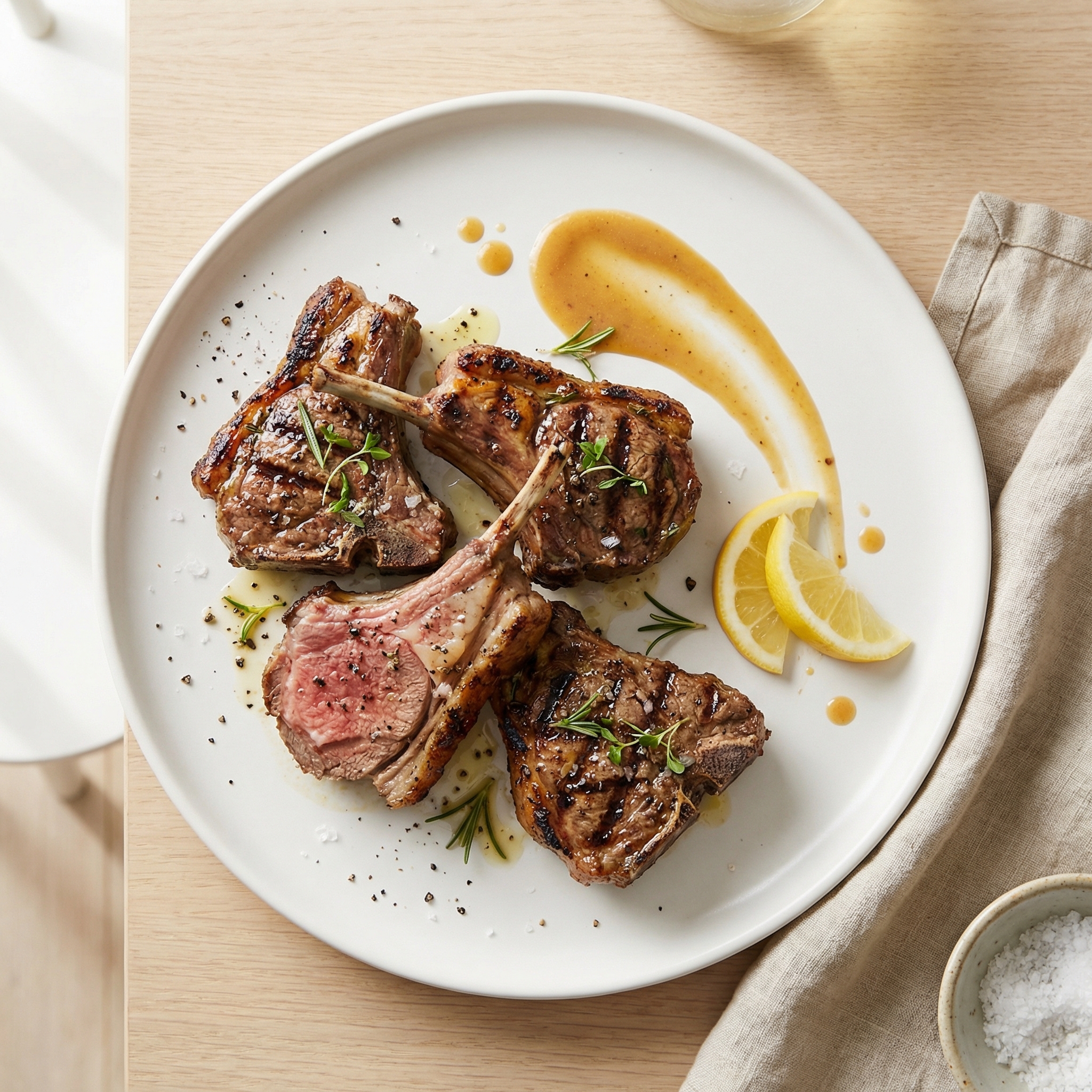 Rosemary-Garlic Grilled Lamb Loin Chops