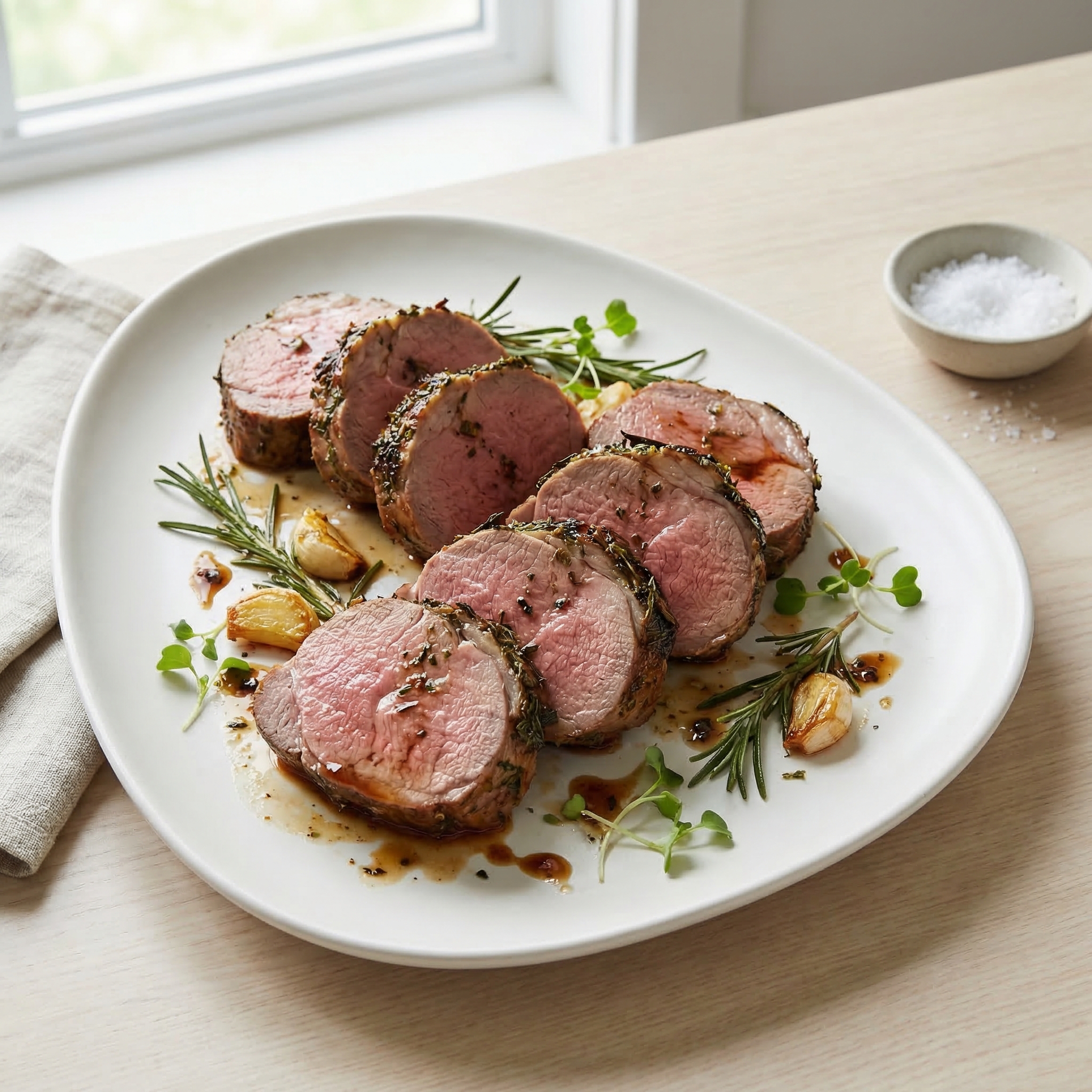 Garlic-Rosemary Roasted Boneless Leg of Lamb