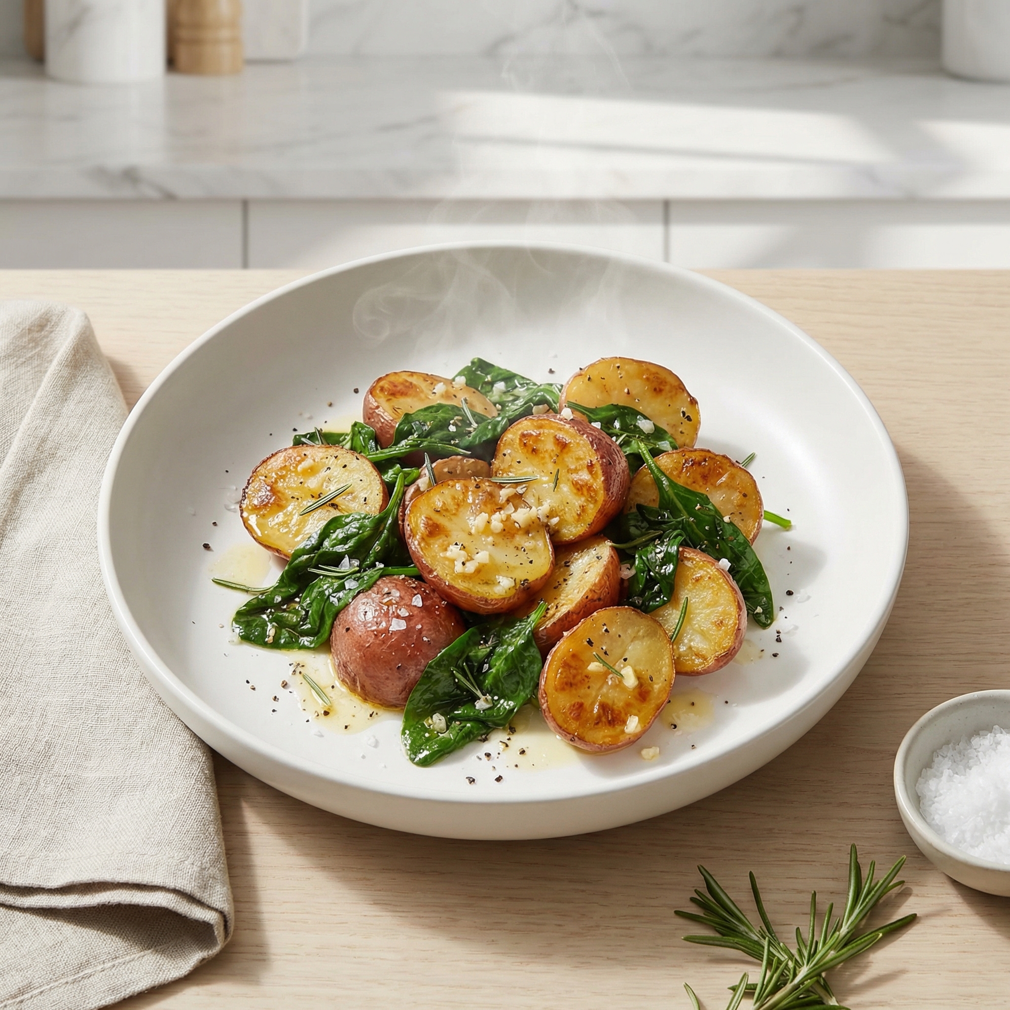 Roasted Potatoes with Greens