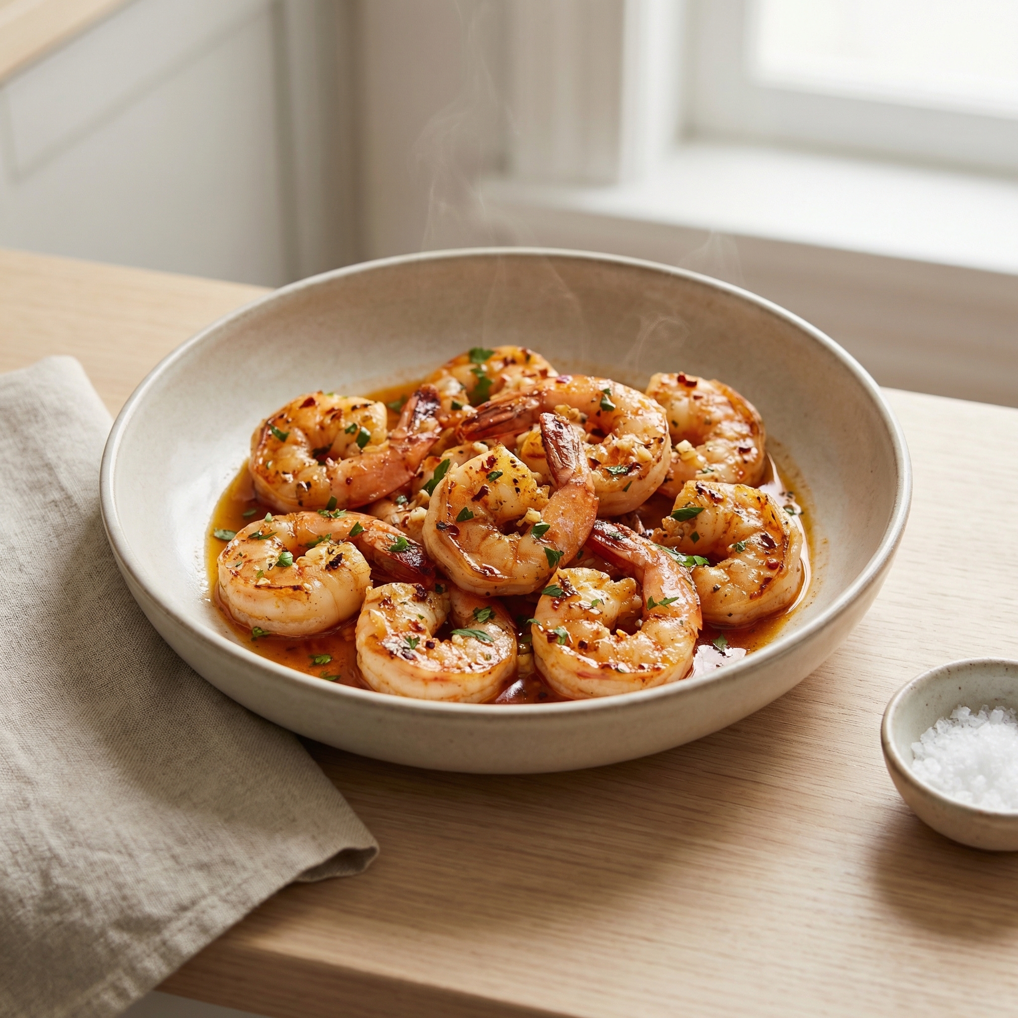 Garlic-Sherry Sizzled Shrimp