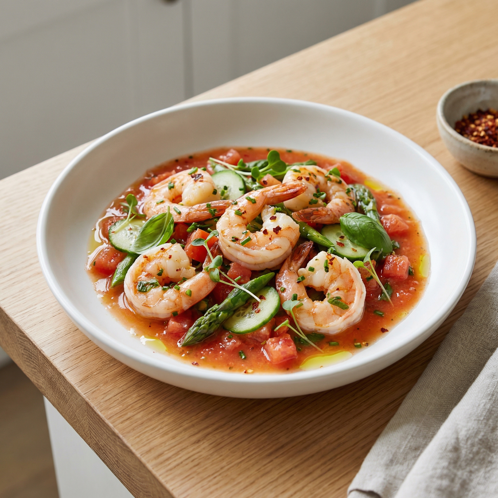 Gazpacho Salad with Shrimp