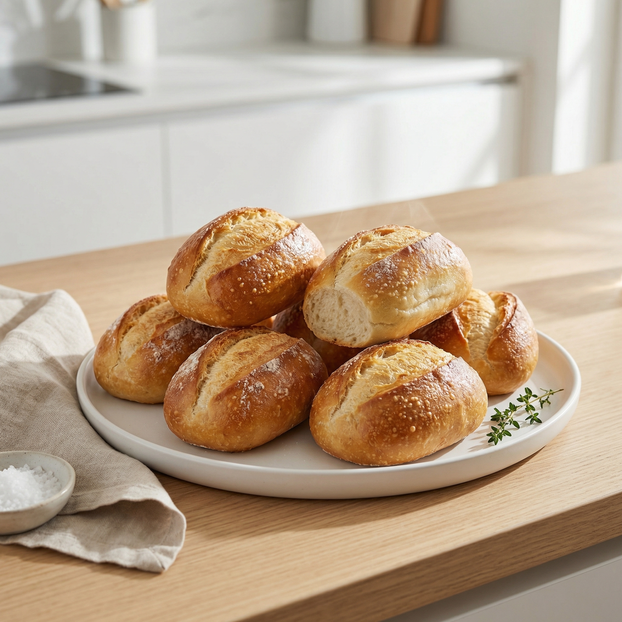 Classic German Brötchen (Crusty Breakfast Rolls)