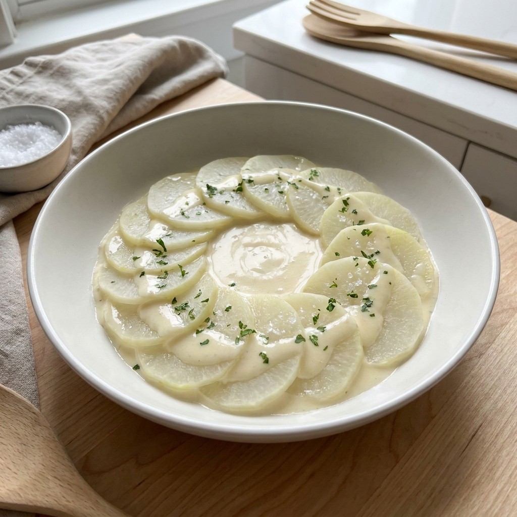 German Kohlrabi in Cream Sauce