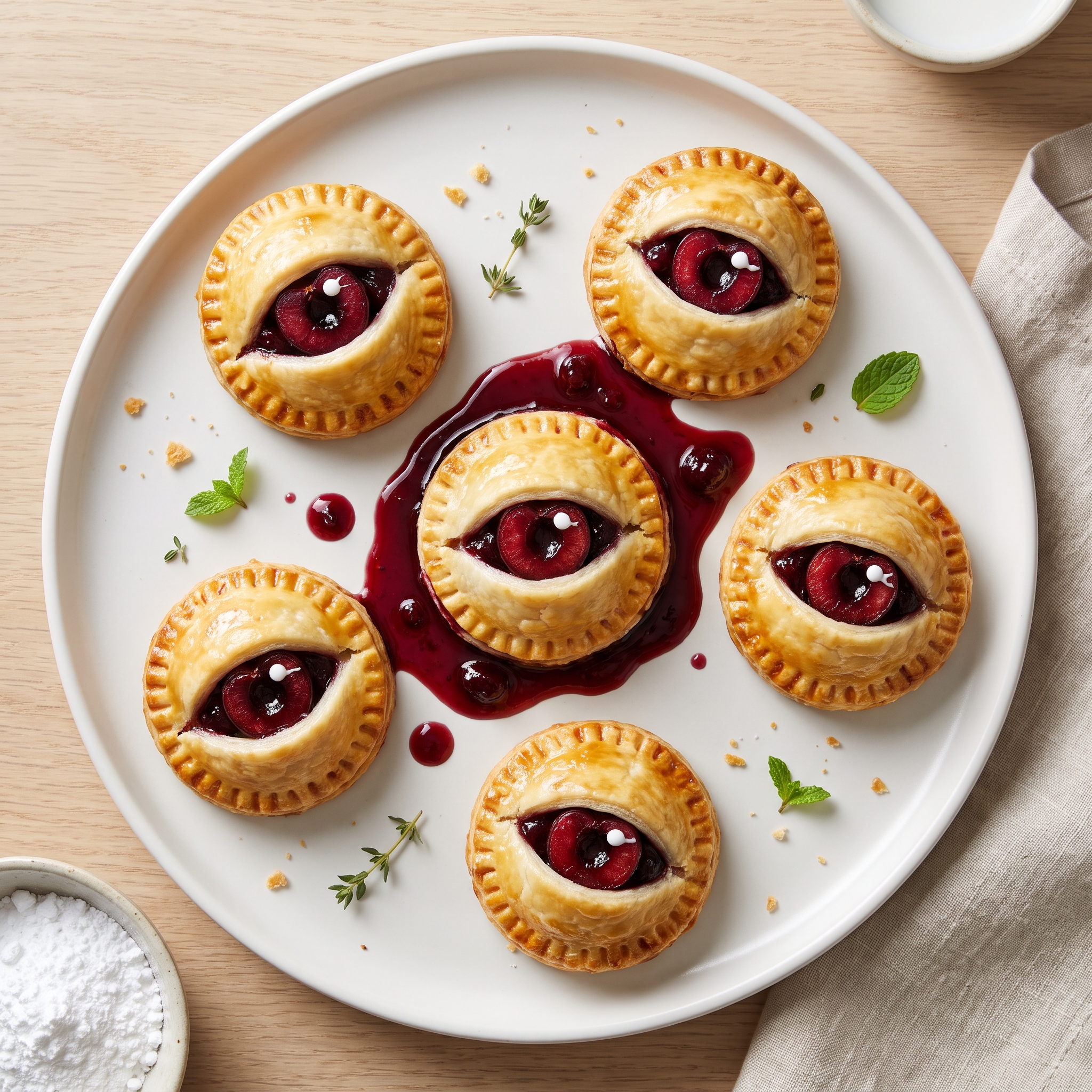 Ghastly Cherry Eyeball Hand Pies