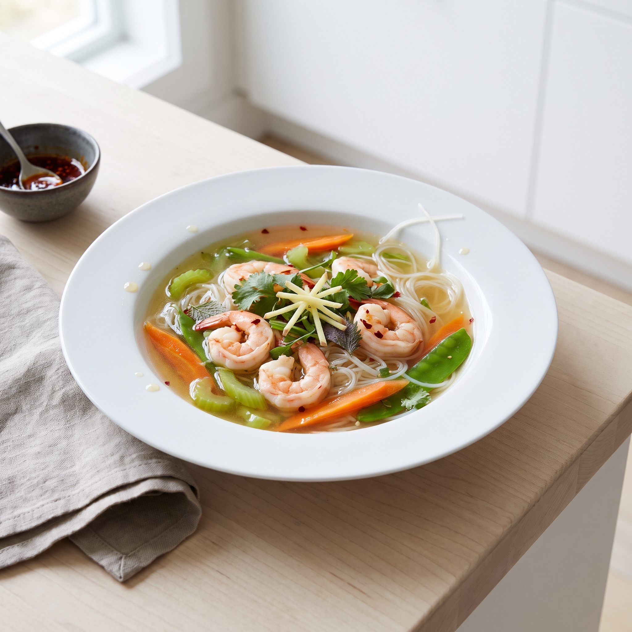 Ginger-Garlic Shrimp Noodle Broth