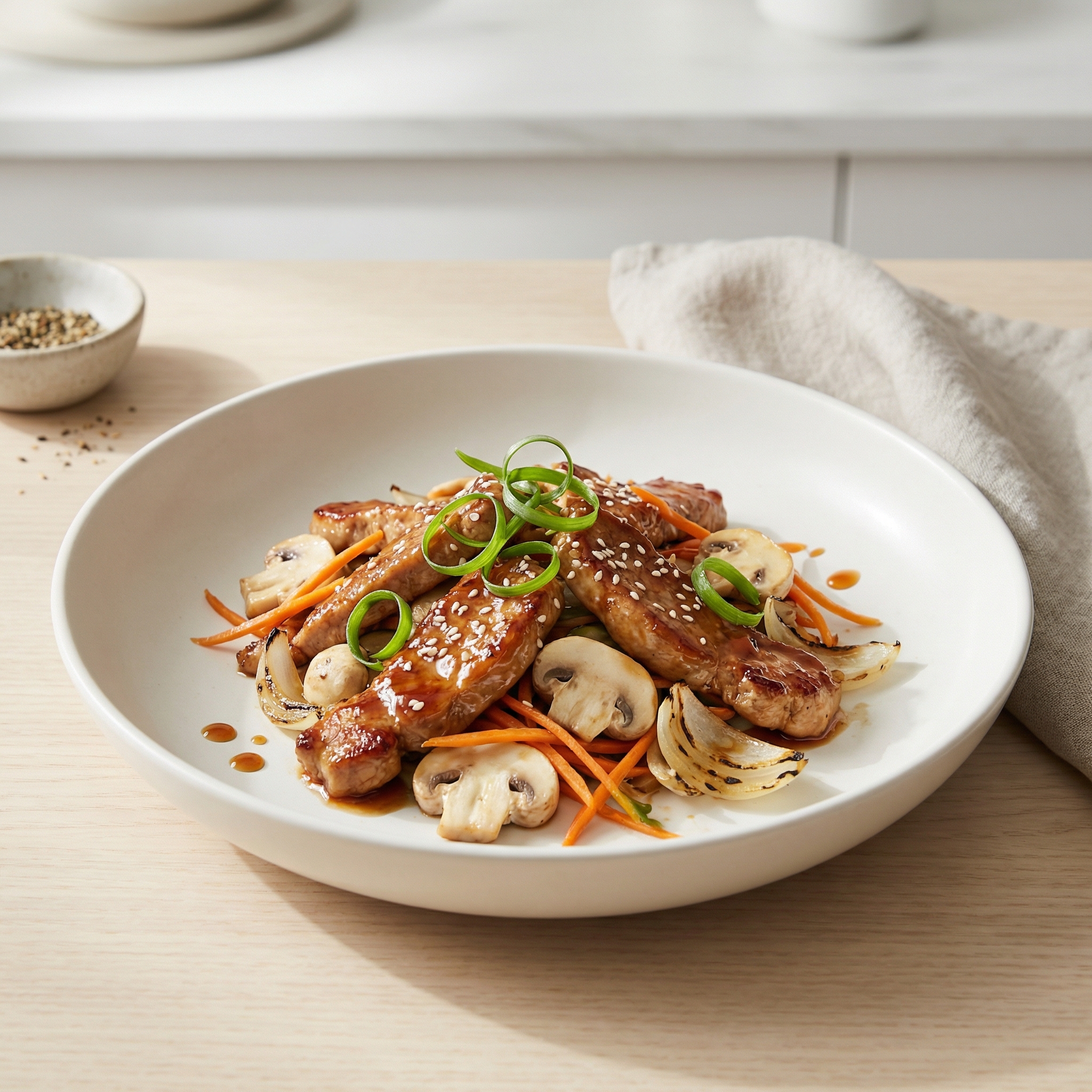 Ginger Pork and Mushroom Stir-Fry