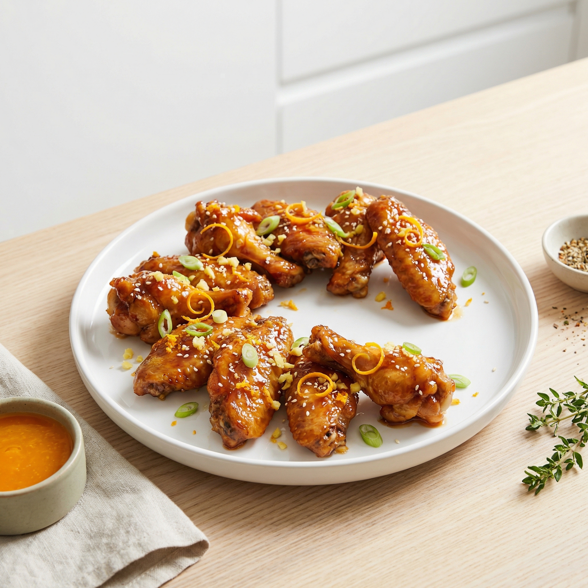 Ginger Orange Glazed Chicken Wings
