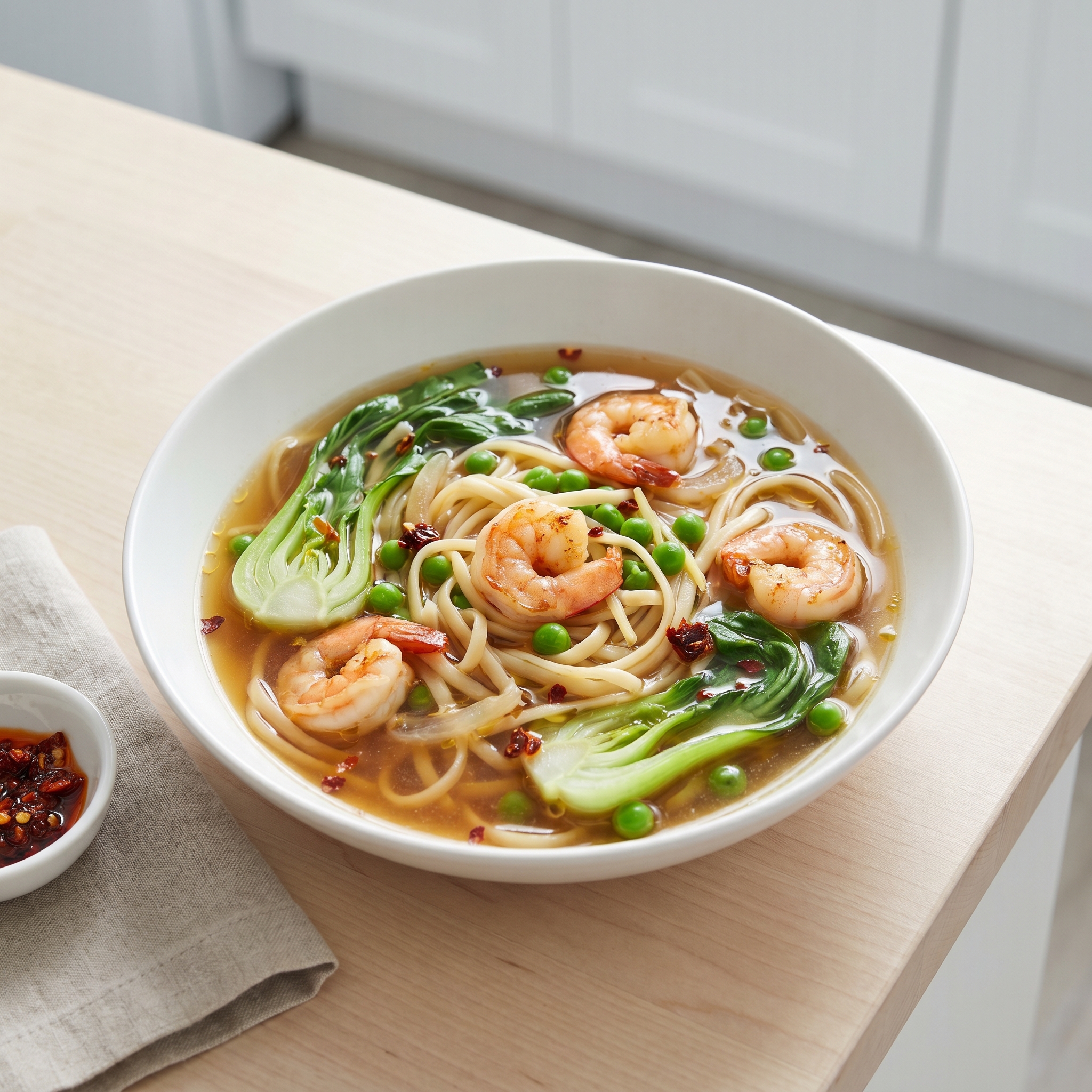 Ginger Soy Shrimp Noodle Soup