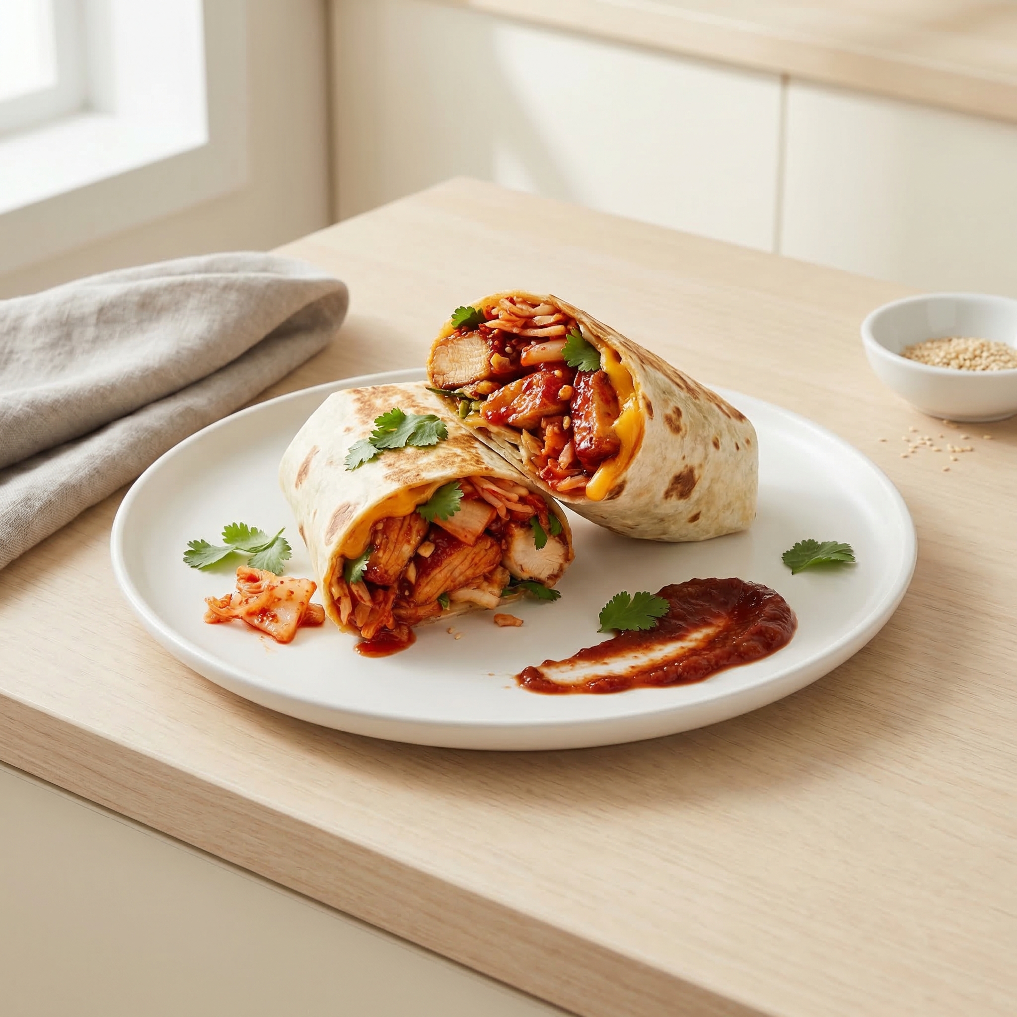 Korean Fusion Chicken Burrito