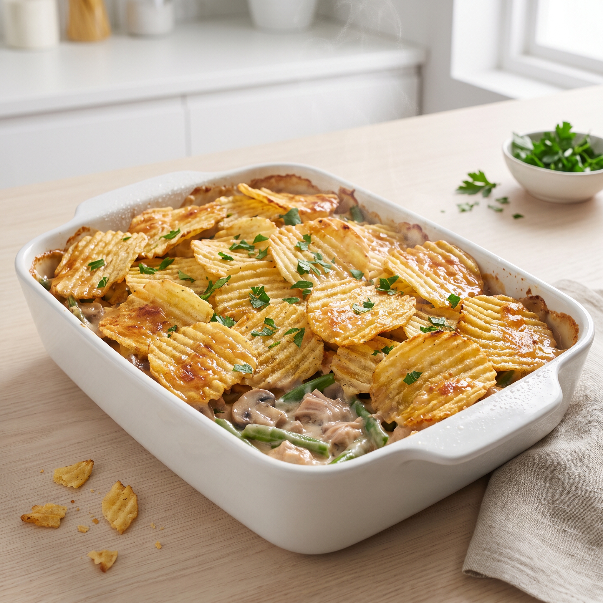 Grandma's Tuna Bake with Potato Chips (No Noodles)