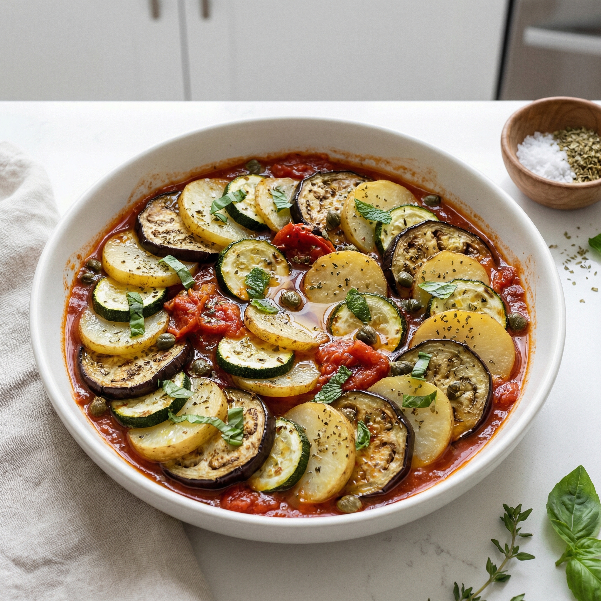Briam: Greek Roasted Vegetables in Tomato Sauce