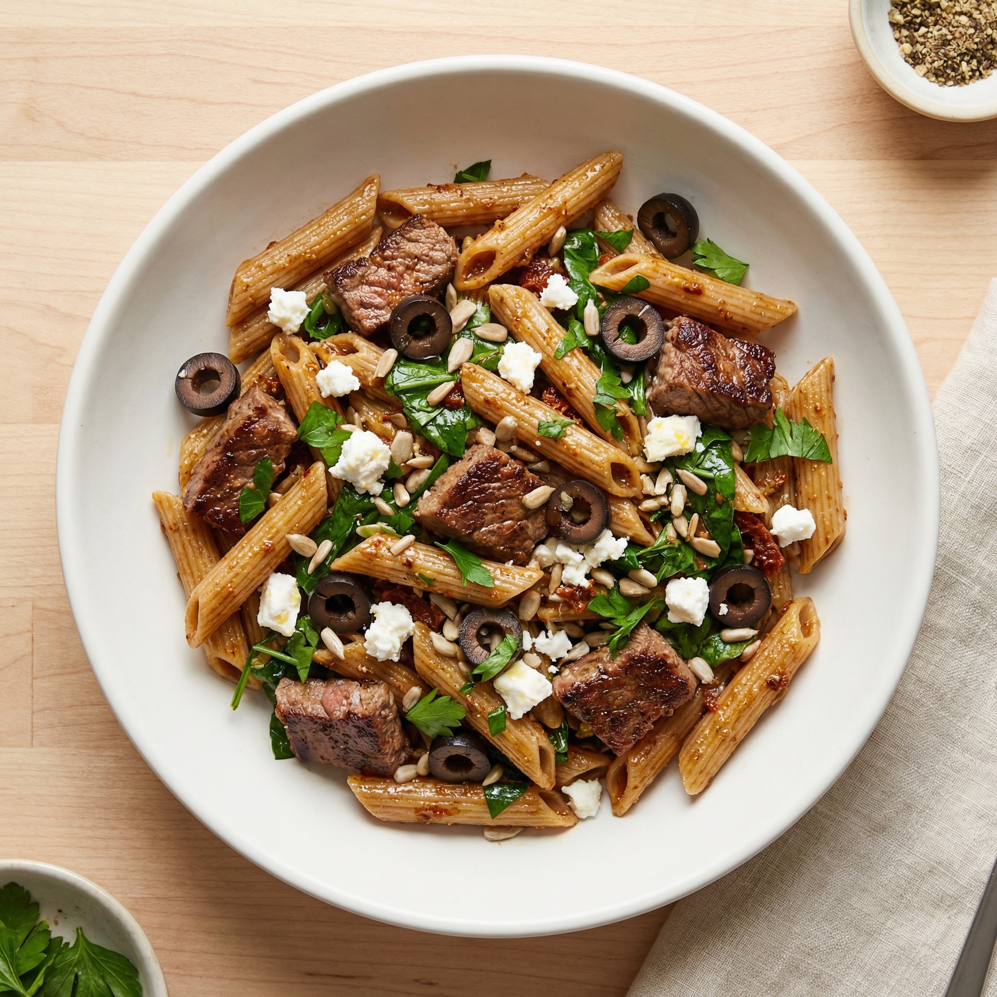 Greek-Style Steak Pasta Salad