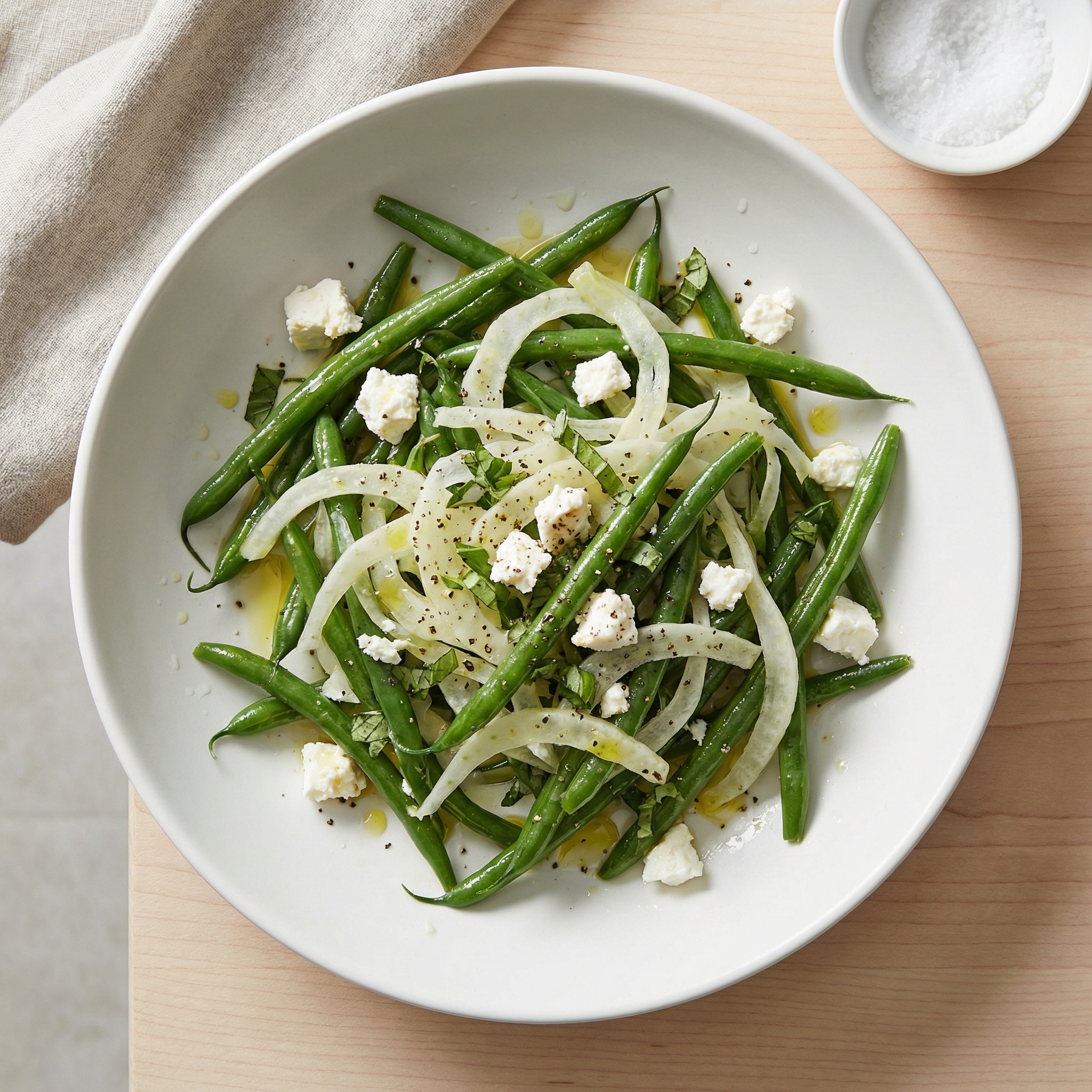 Green Bean and Fennel with Crumbled Feta