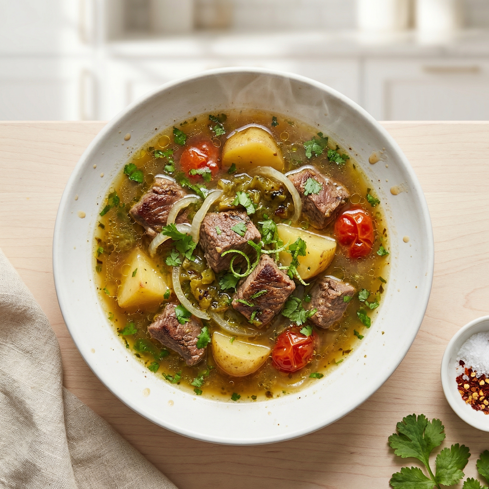 Hearty Green Chile Beef Stew