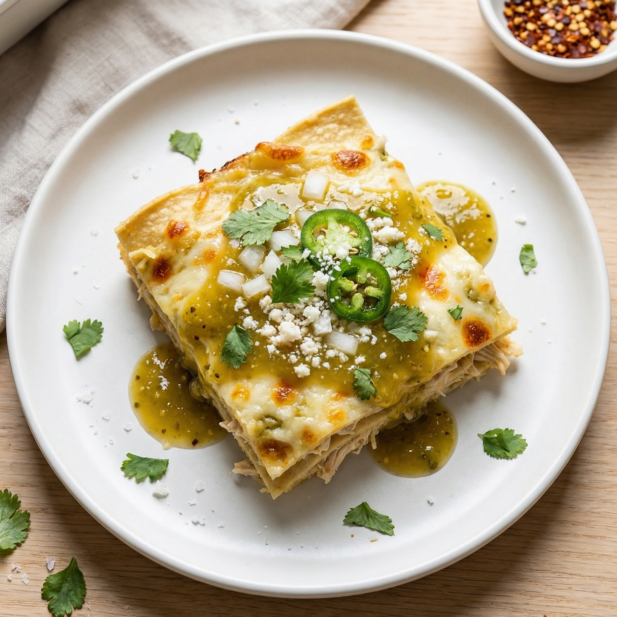 Tomatillo Green Chile Chicken Bake