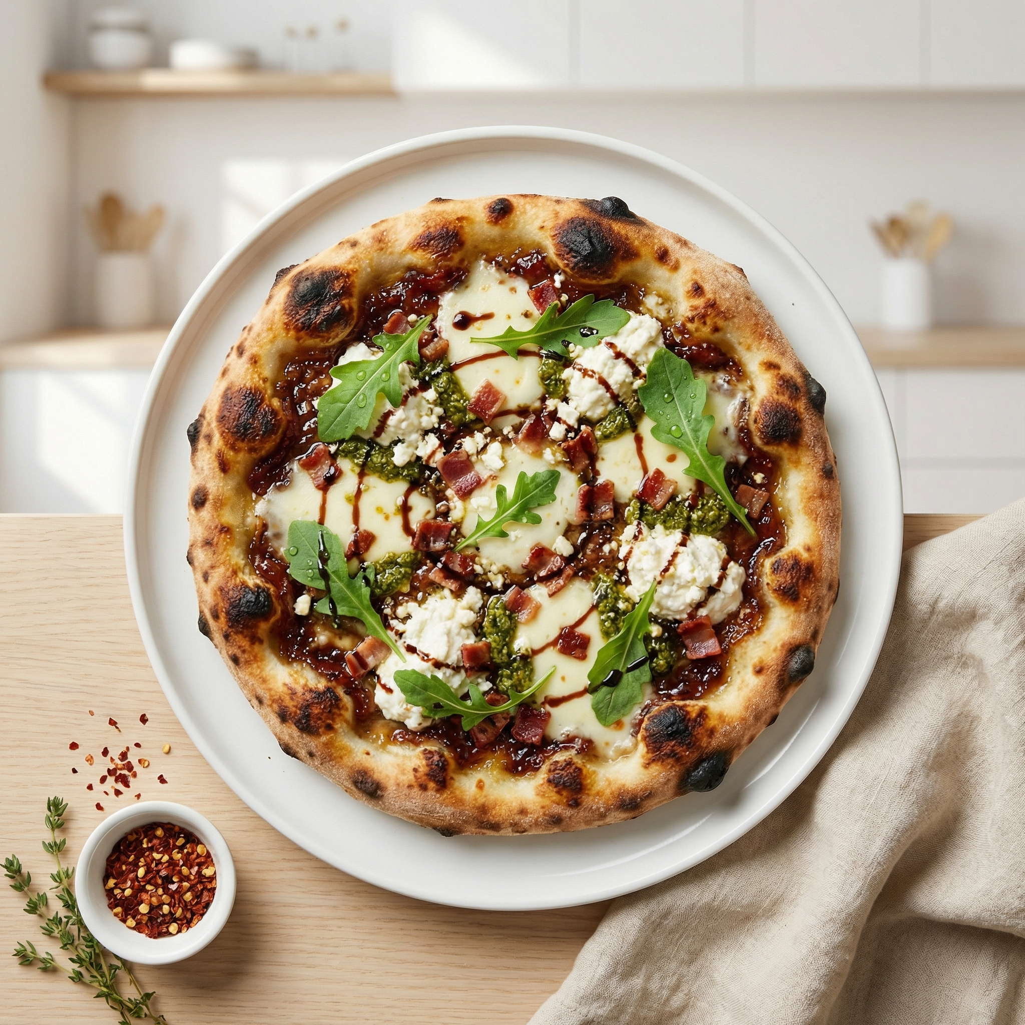 Charred Bacon Jam Pizza
