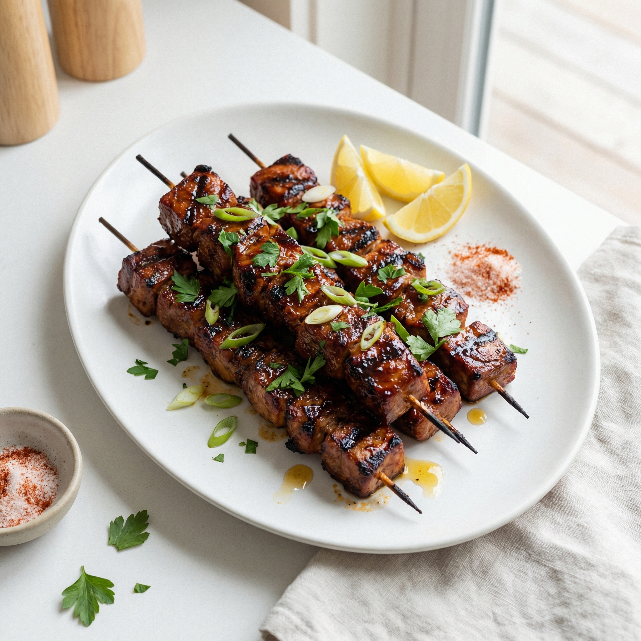 Grilled Pork Shoulder Skewers