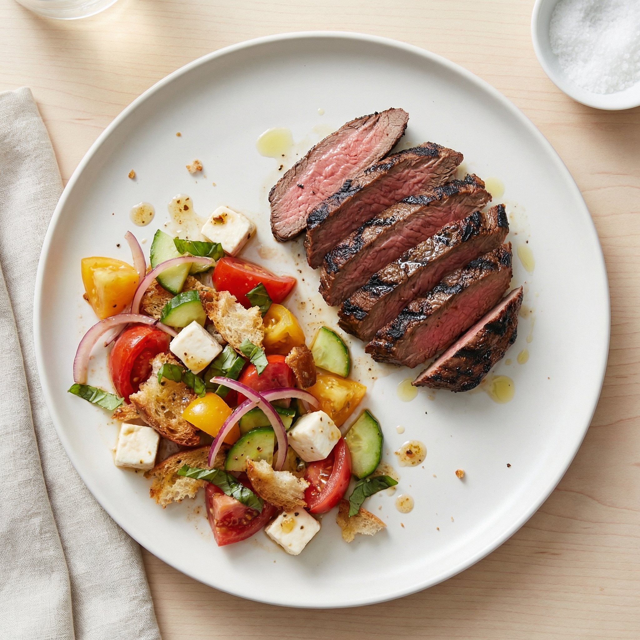 Bison Flank Steak Panzanella