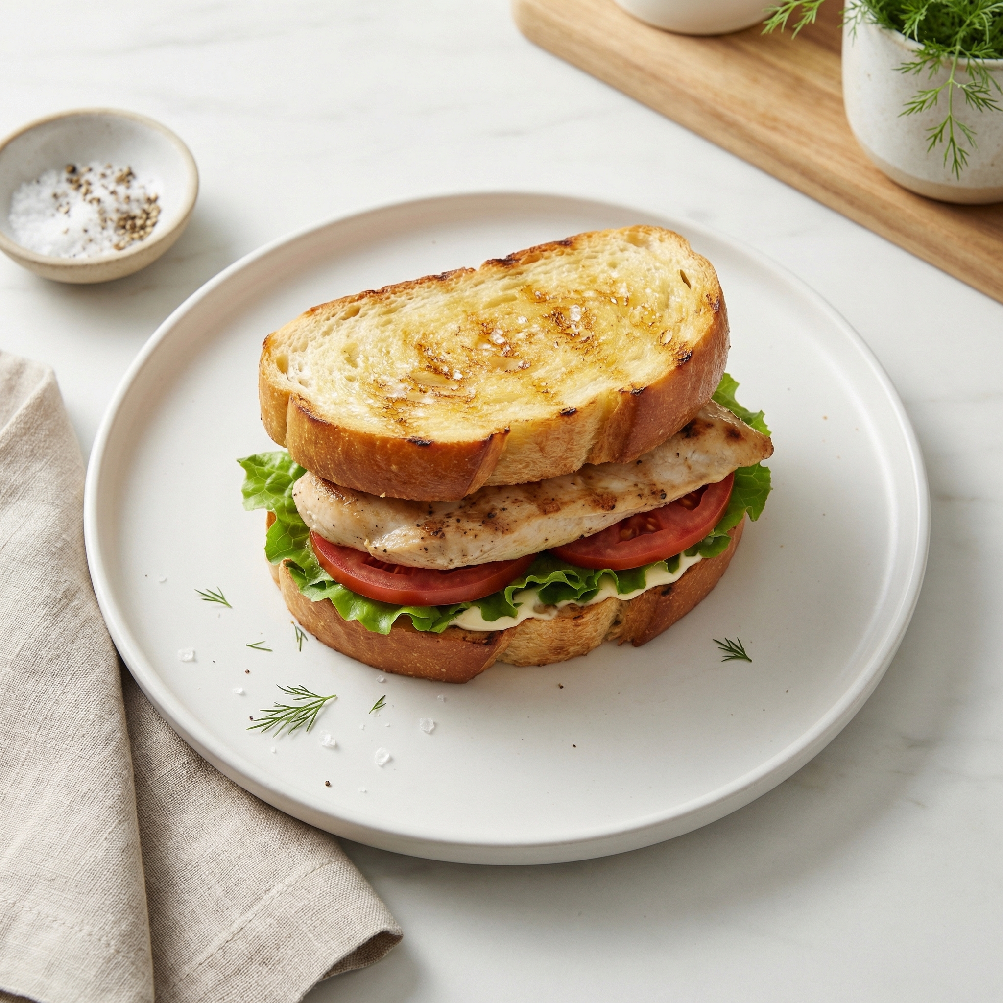Marinated Grilled Chicken Sandwiches on French Bread