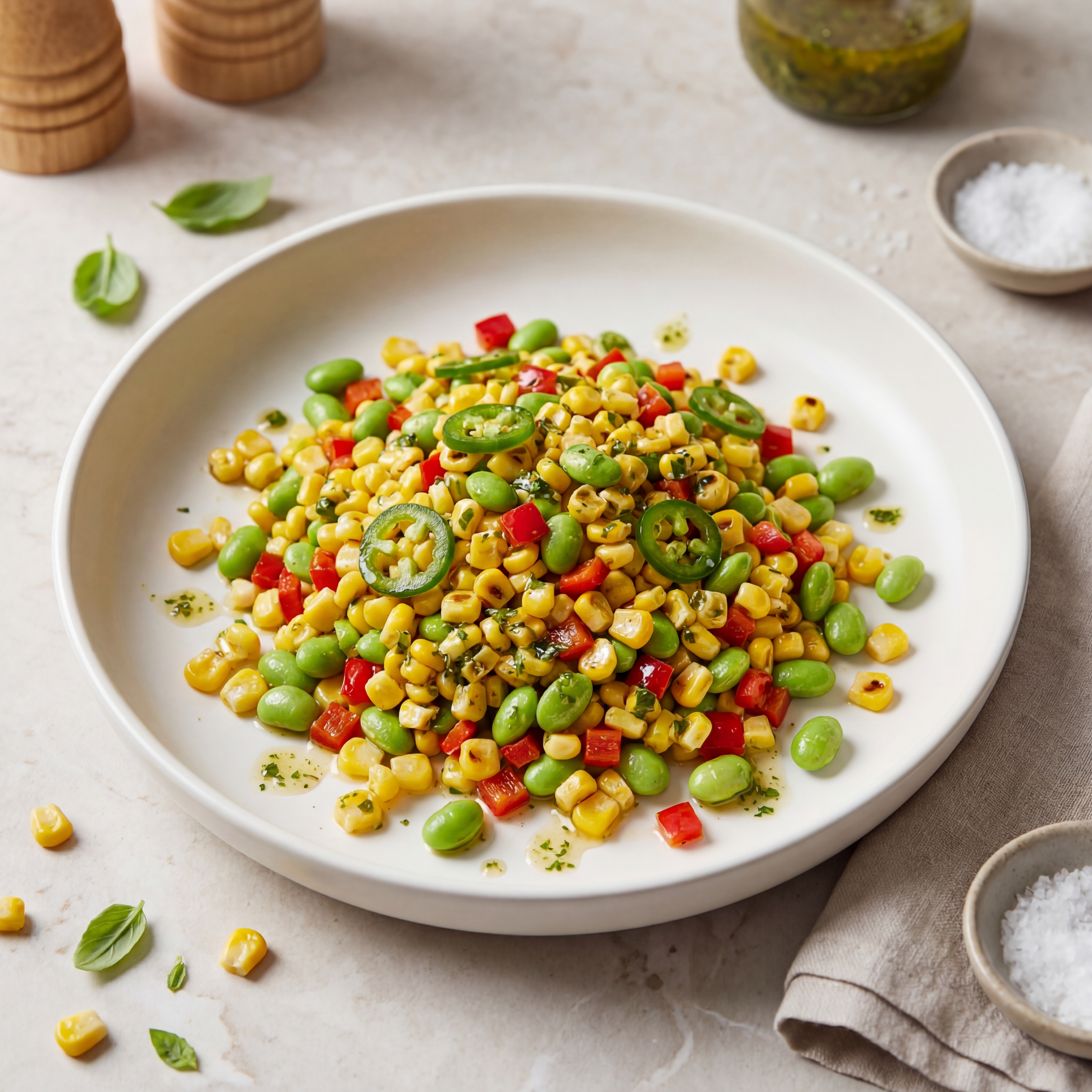 Grilled Corn and Edamame Succotash Salad