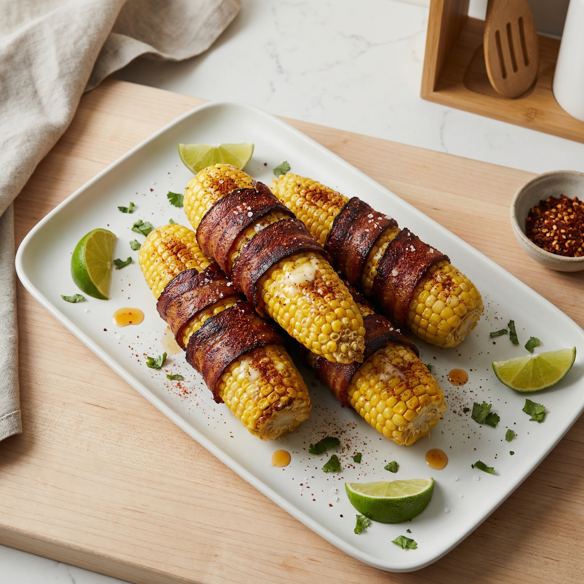 Bacon-Wrapped Corn with Chili Powder