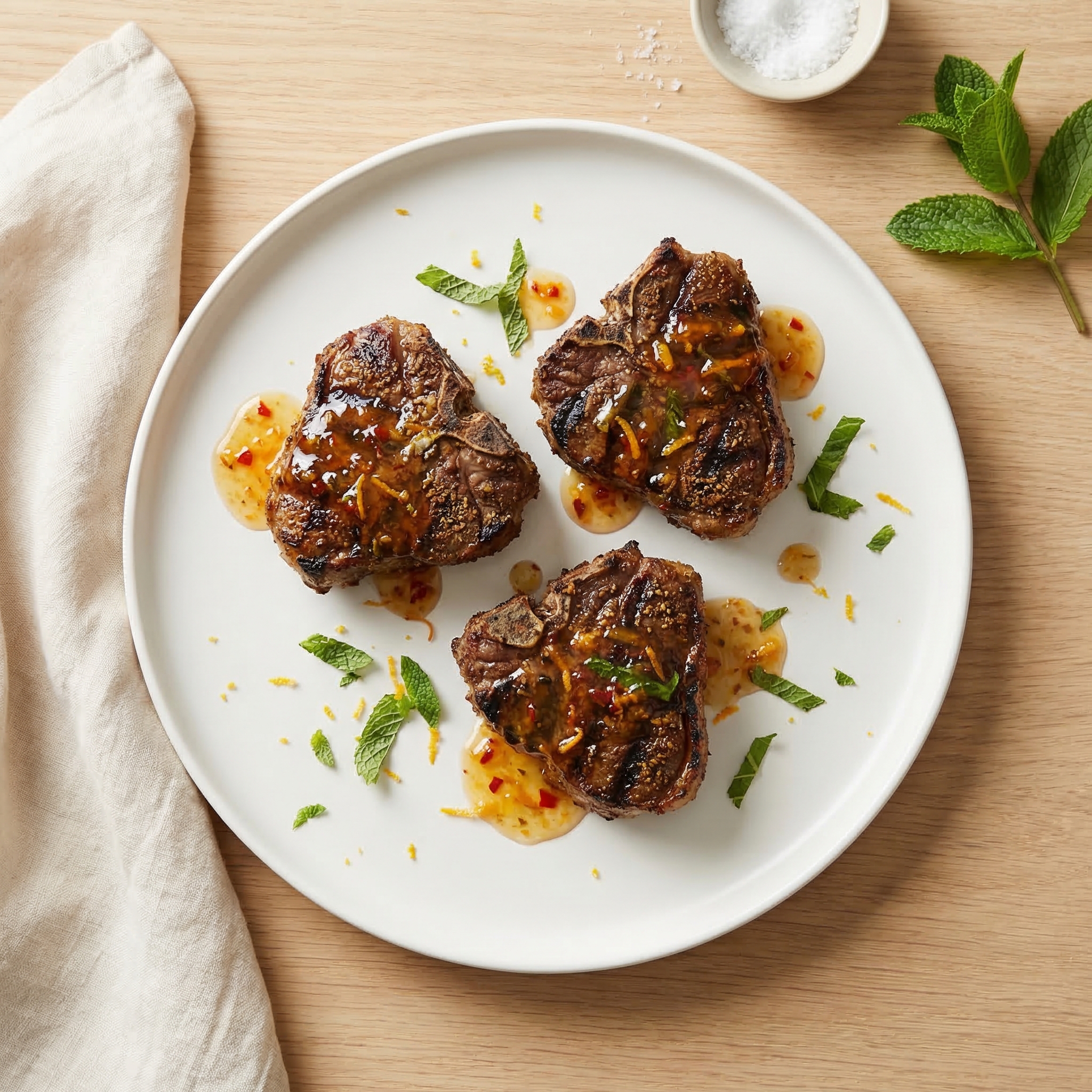 Chef John's Char-Grilled Lamb with Mint-Orange Glaze