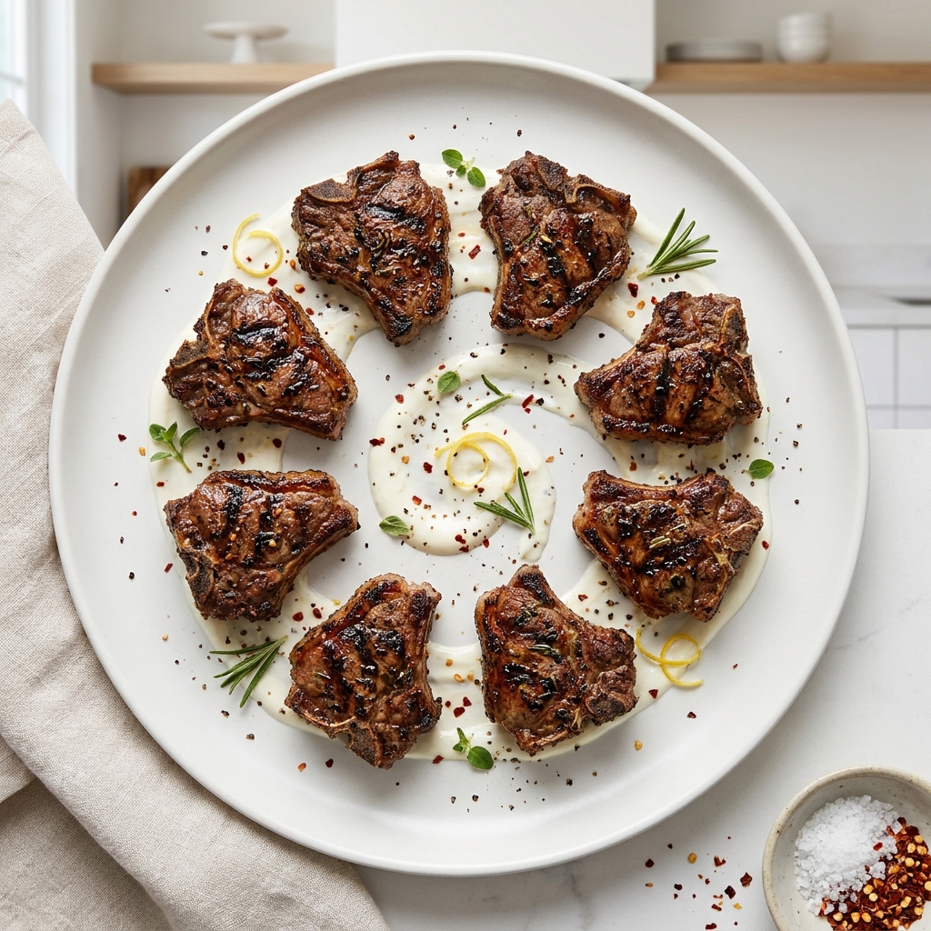 Grilled Lemon and Rosemary Lamb Chops