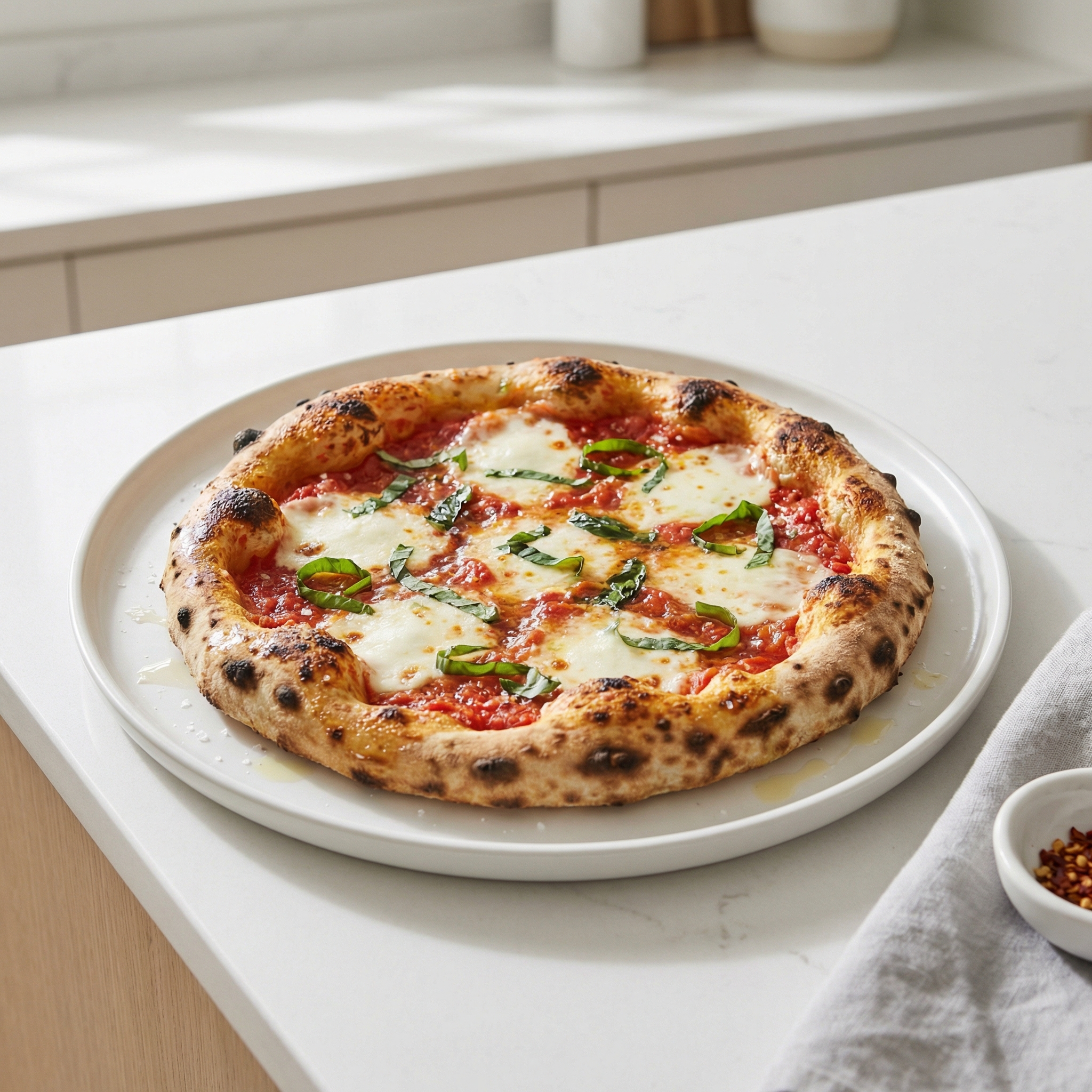 Char-Grilled Margherita Pizza with Crispy Crust