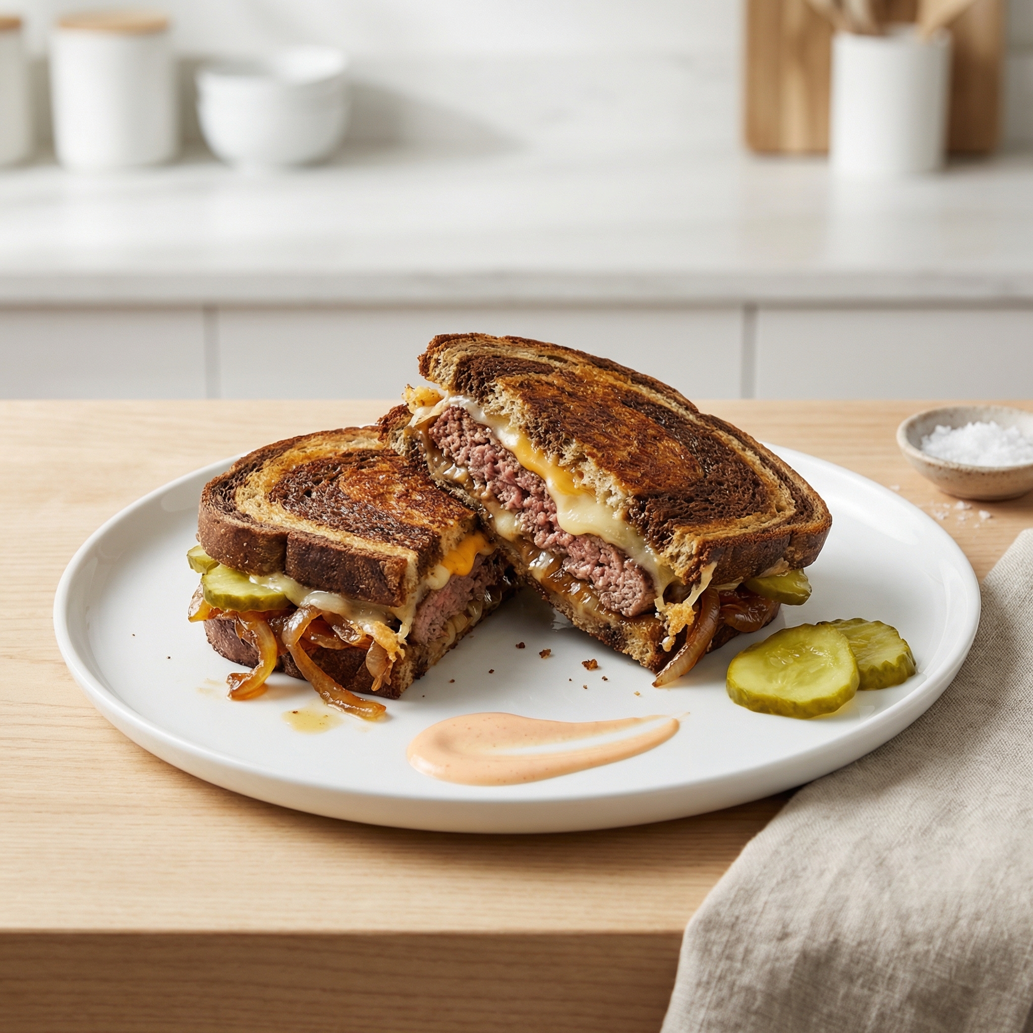 Char-Grilled Patty Melt Sandwiches
