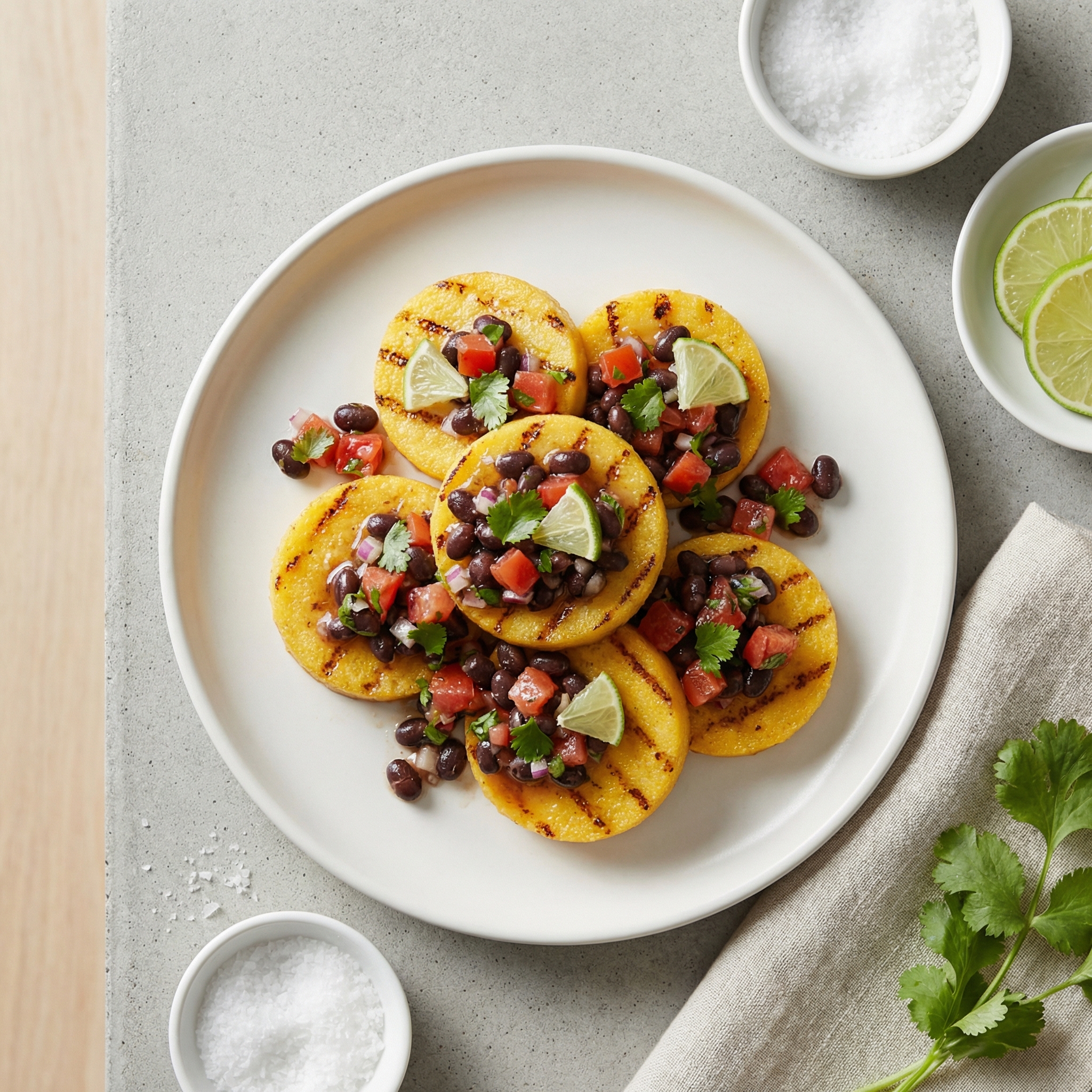 Grilled Polenta Bites with Black Bean Salsa