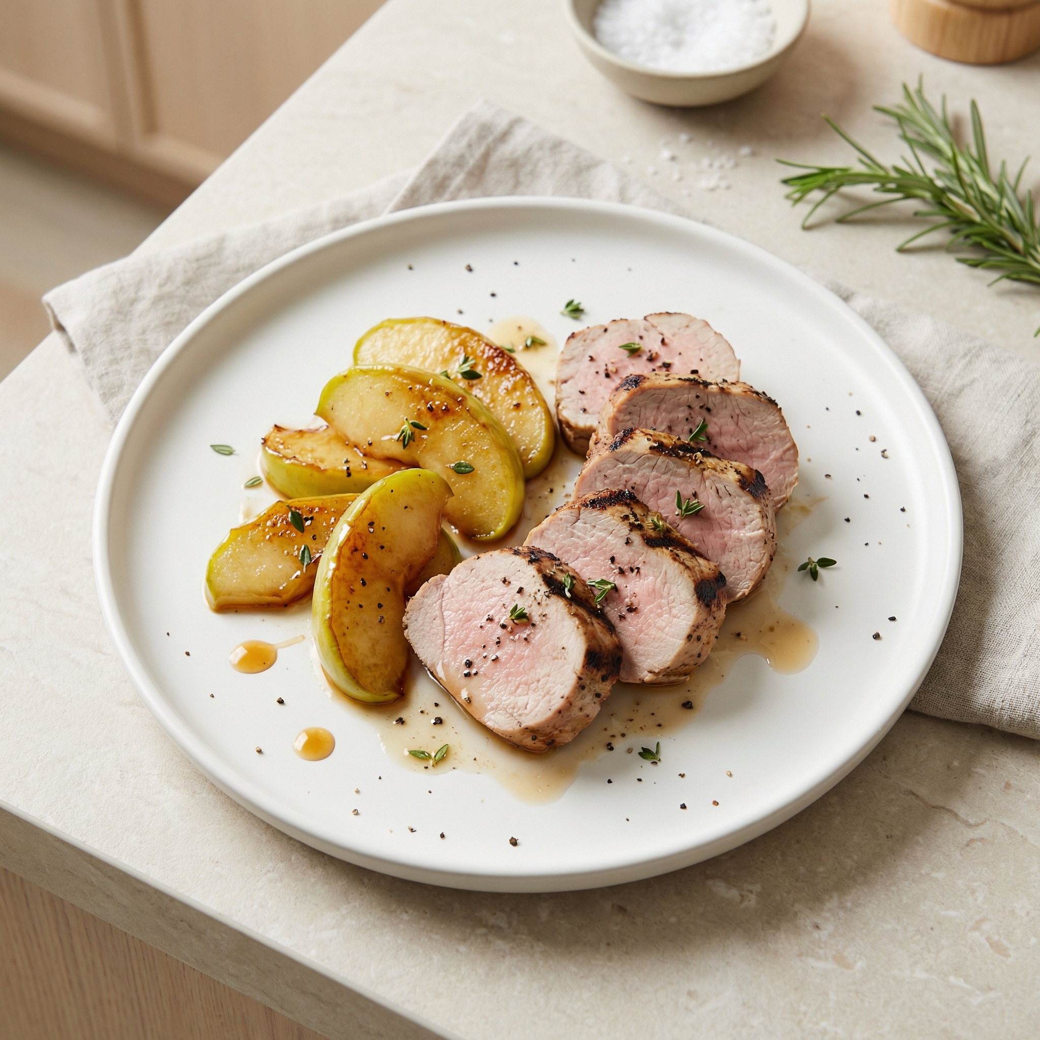 Char-Grilled Pork Tenderloin with Skillet-Fried Apples
