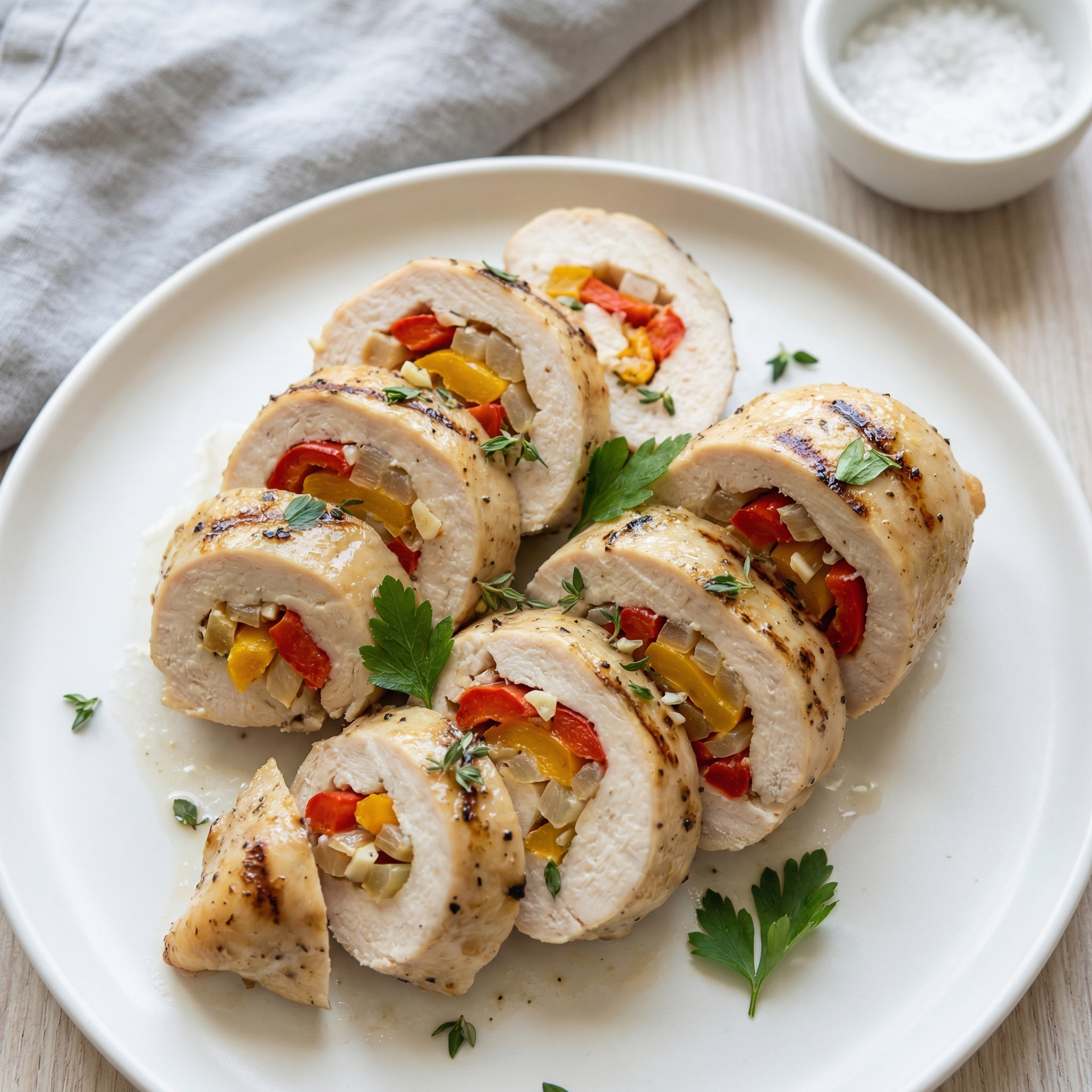 Pepper-and-Onion Stuffed Grilled Chicken