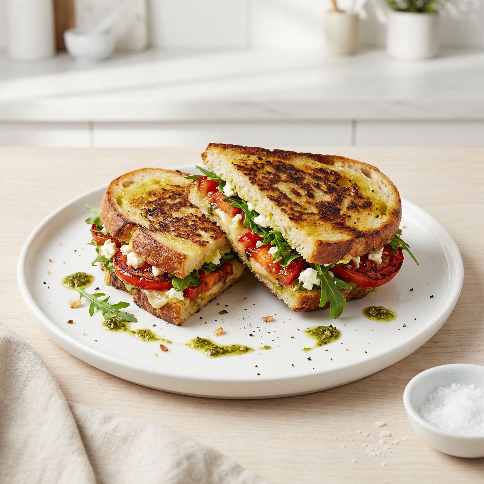 Grilled Tomato and Feta Sandwich