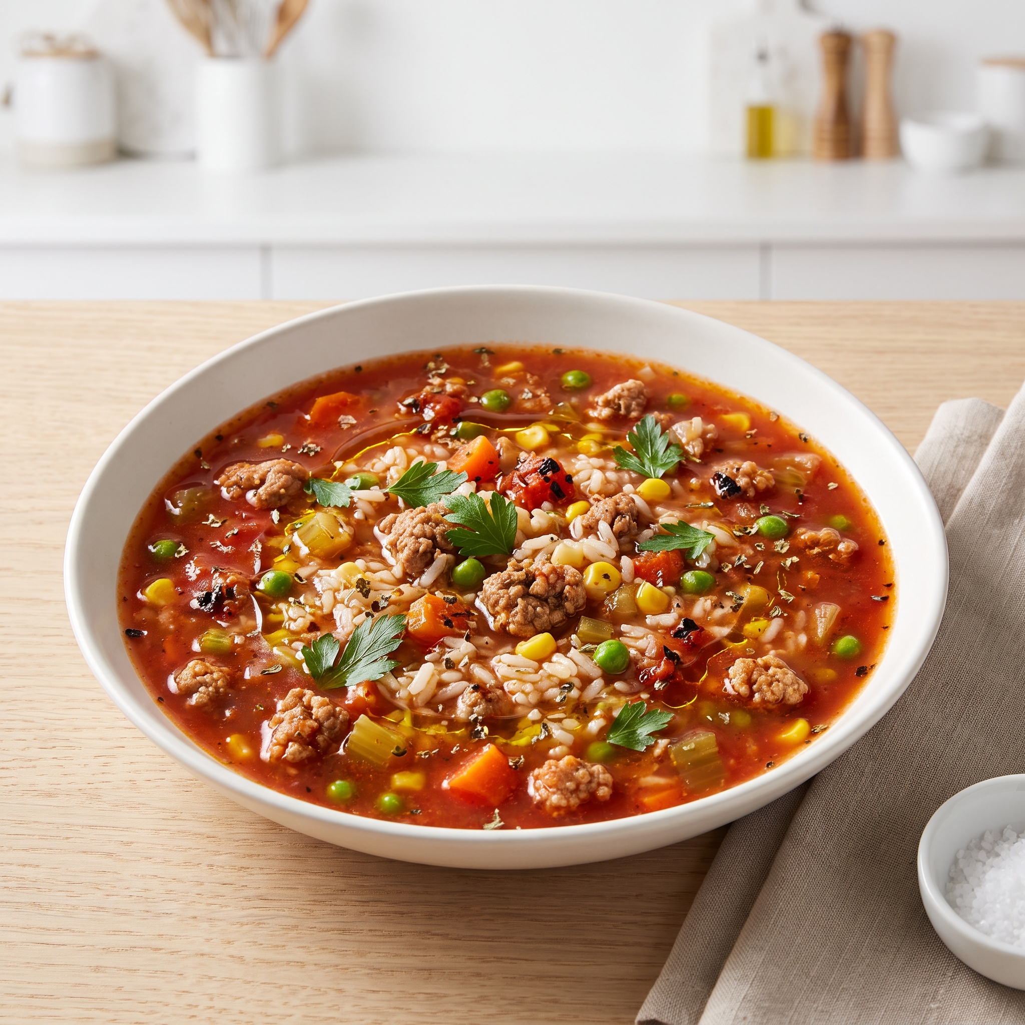 Ground Turkey Soup with White Rice