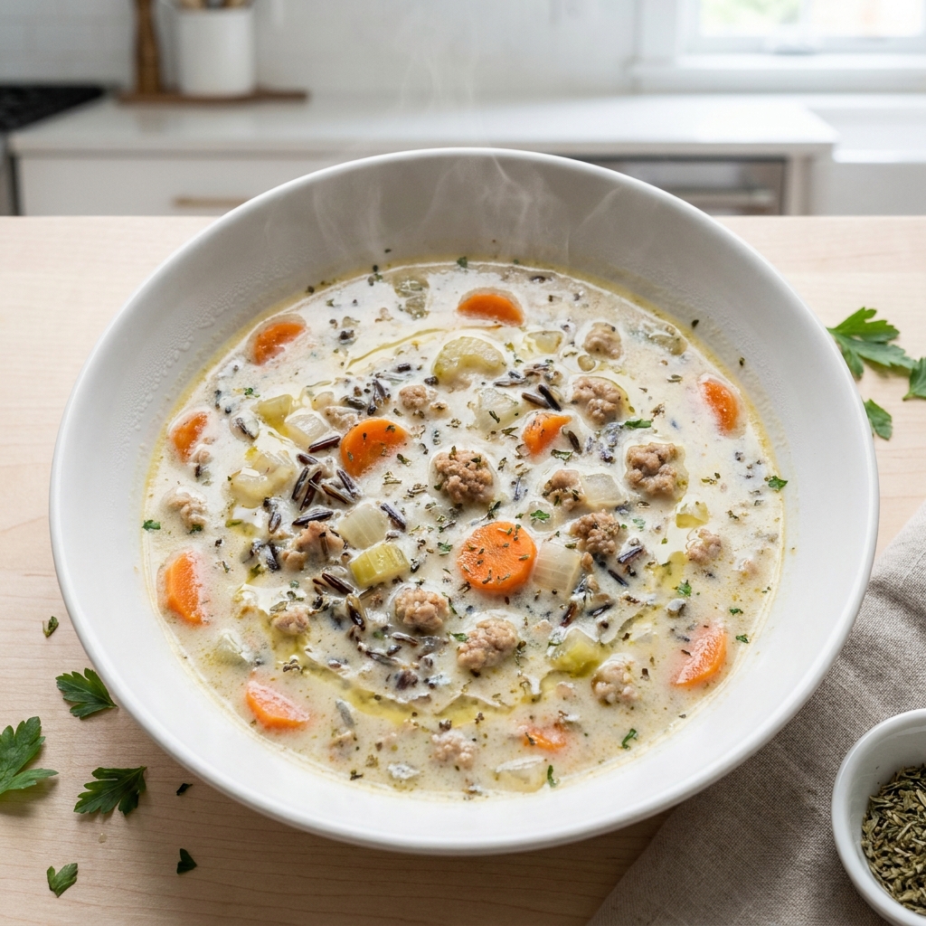 Ground Turkey and Wild Rice Soup
