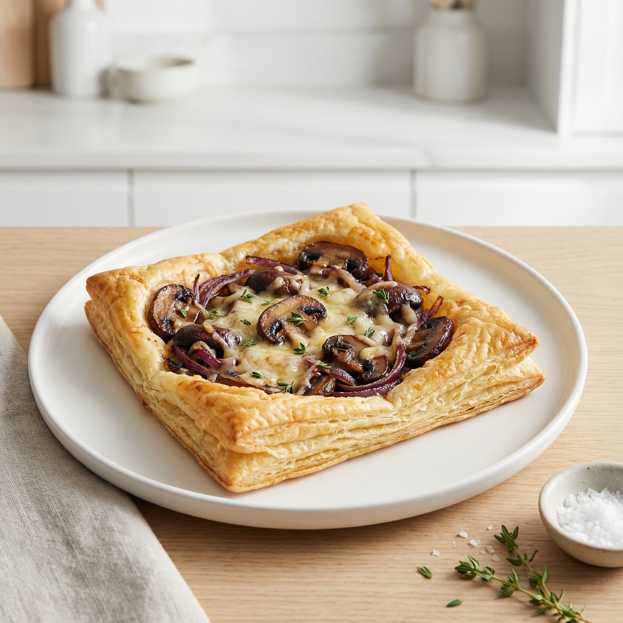 Mushroom Gruyere Puff Pastry Tart