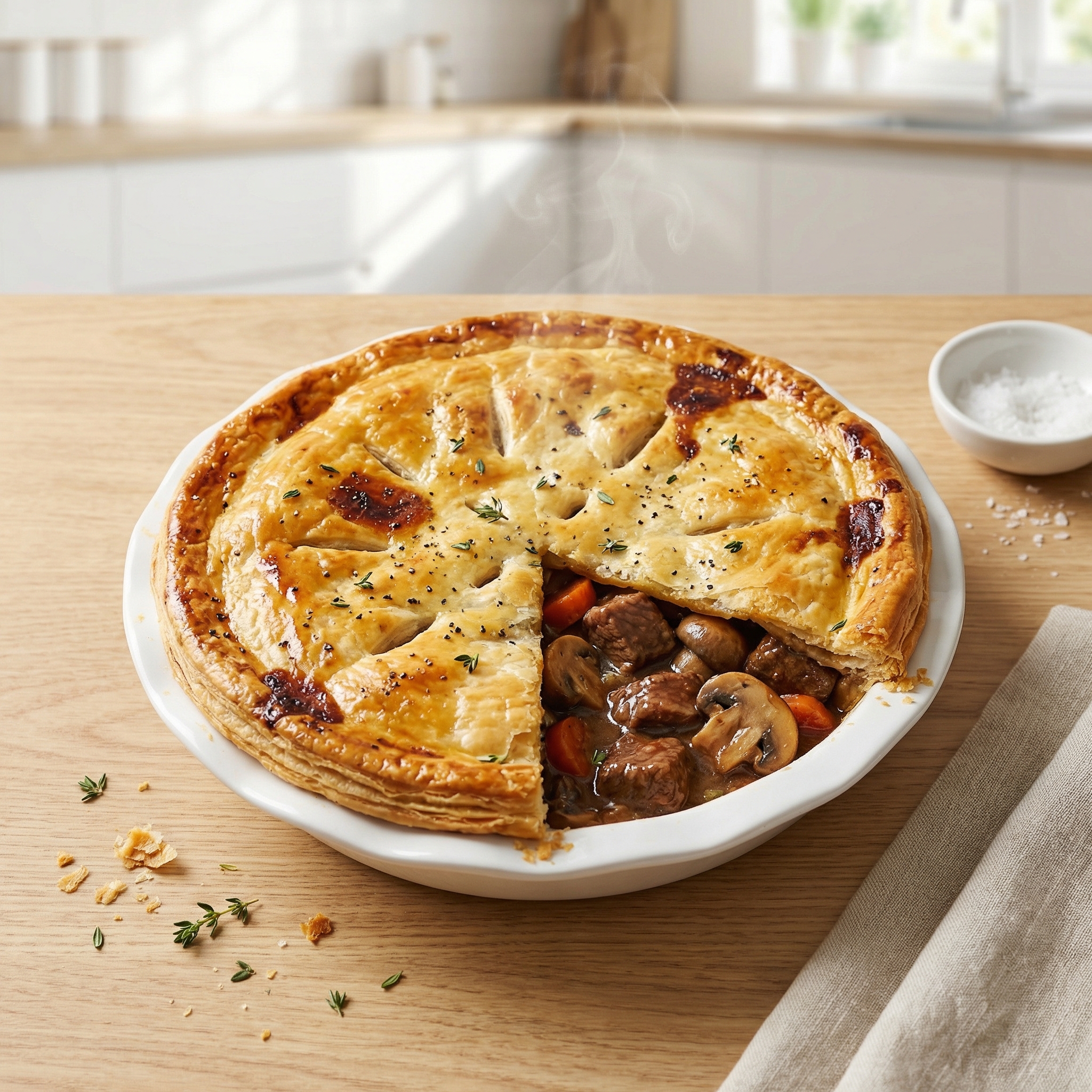 Guinness Beef and Mushroom Puff-Pastry Pie