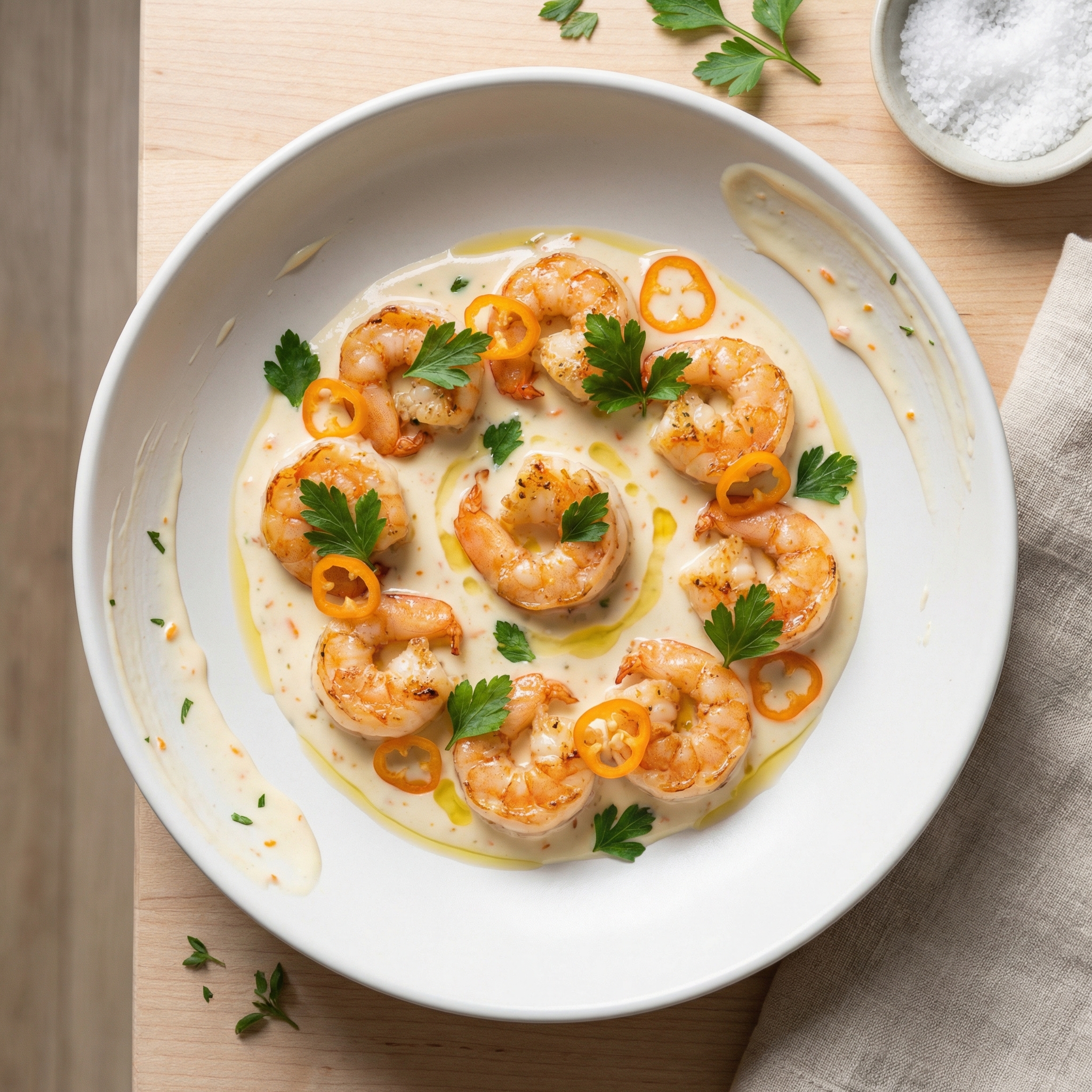 Creamy Chile-Habanero Shrimp