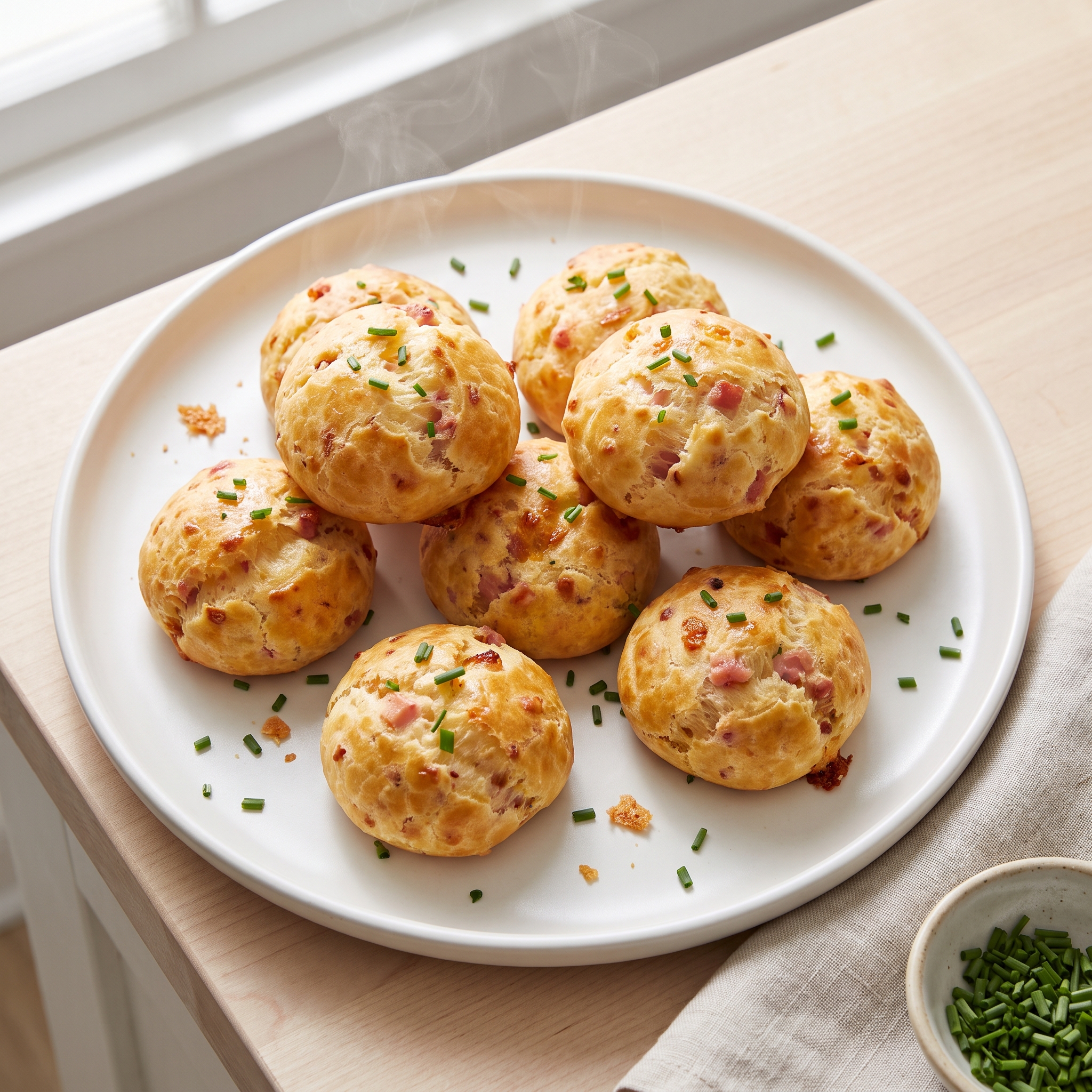 Ham and Gruyère Gougères