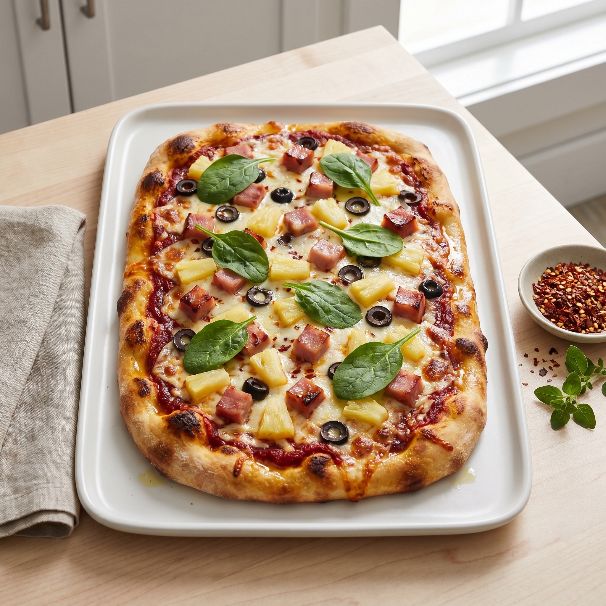 Hawaiian-Inspired Pineapple-Ham Flatbread