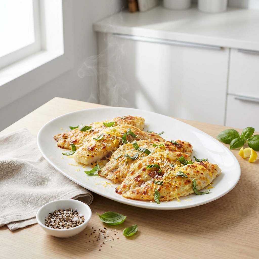 Healthier Broiled Tilapia Parmesan